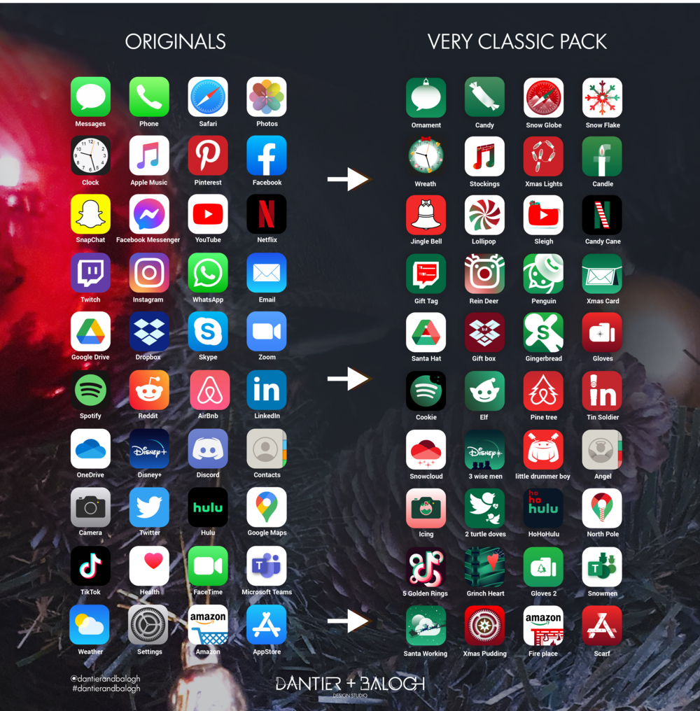 Ios 14 Christmas Icon Pack (Red & Green)