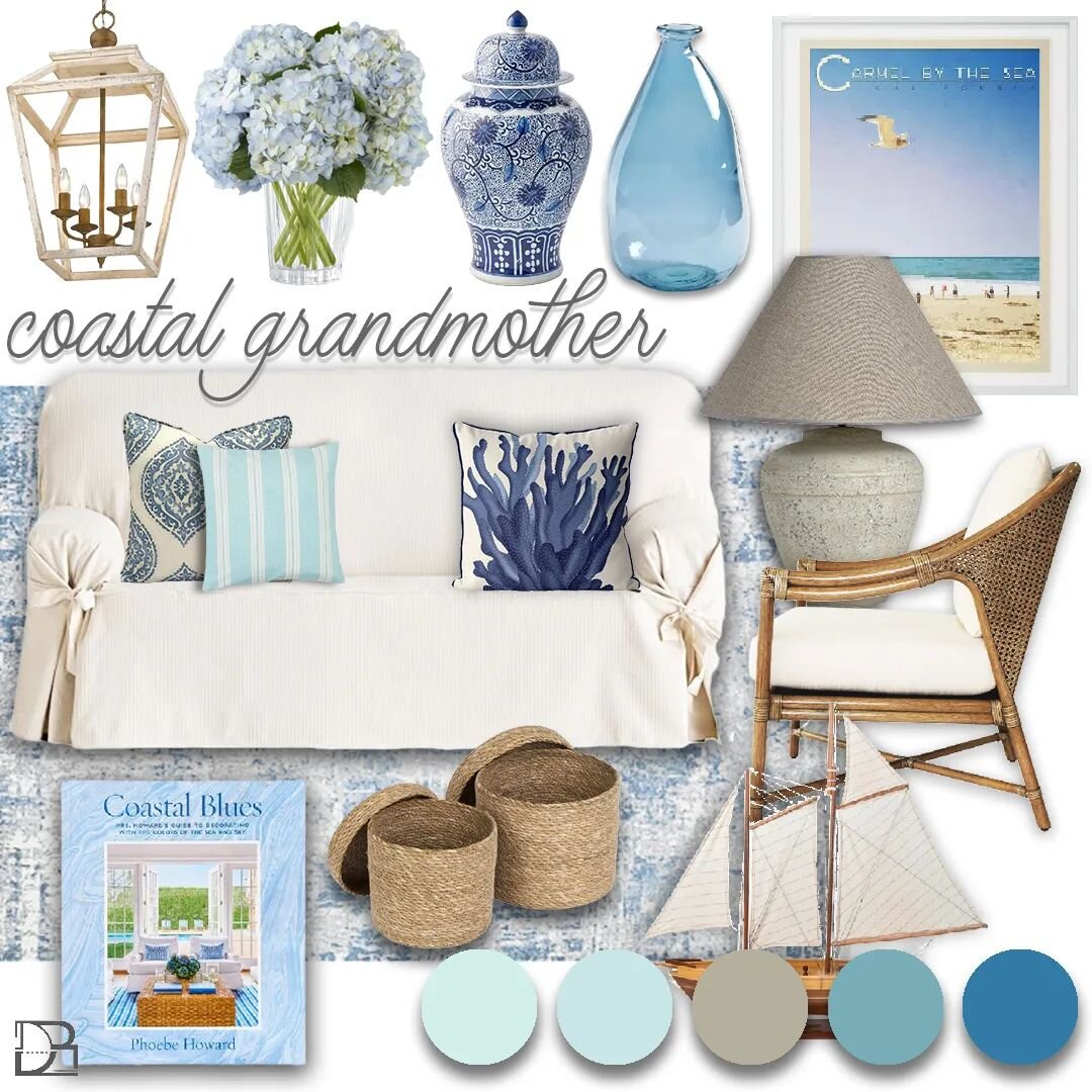 ◻️Can we all agree that coastal interiors are SO beautiful, elegant &amp; calming?! 🌊 

◻️For me, the Coastal Grandmother aesthetic is all about creating a beachy interior whilst also keeping it chic and relaxed. If you look at different beach house