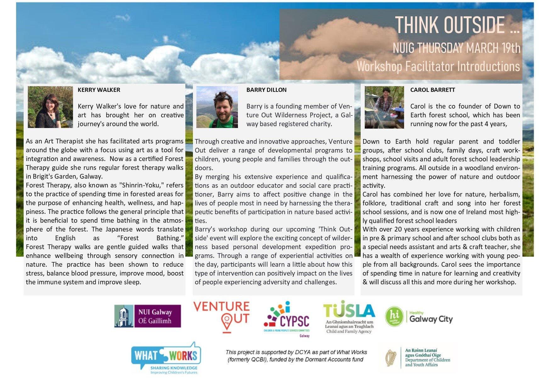 Think Outside Event - Speakers and Facilitators Announced - (More to follow!)