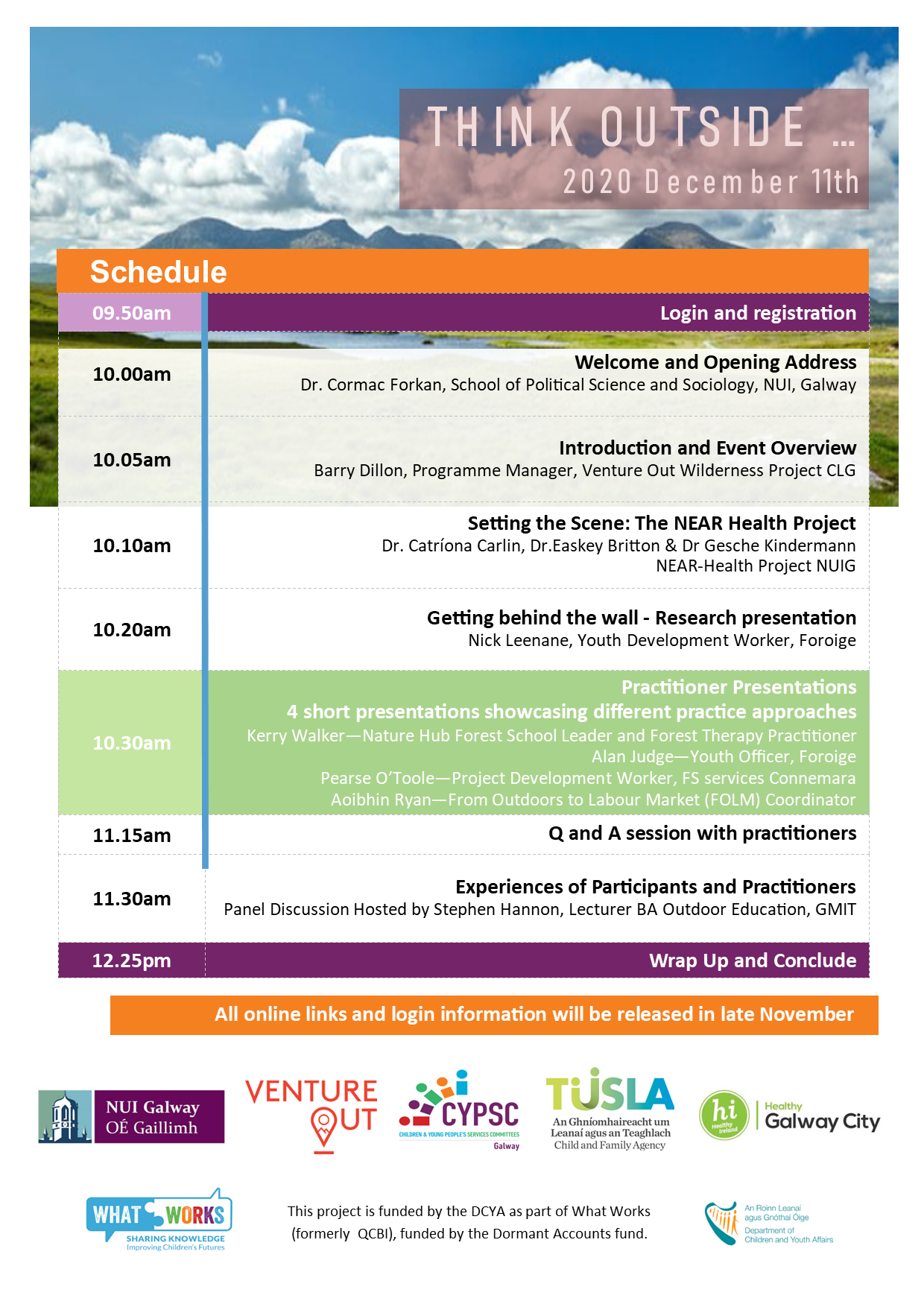 Schedule Released for 'Think Outside' Online Event Friday 11th Dec