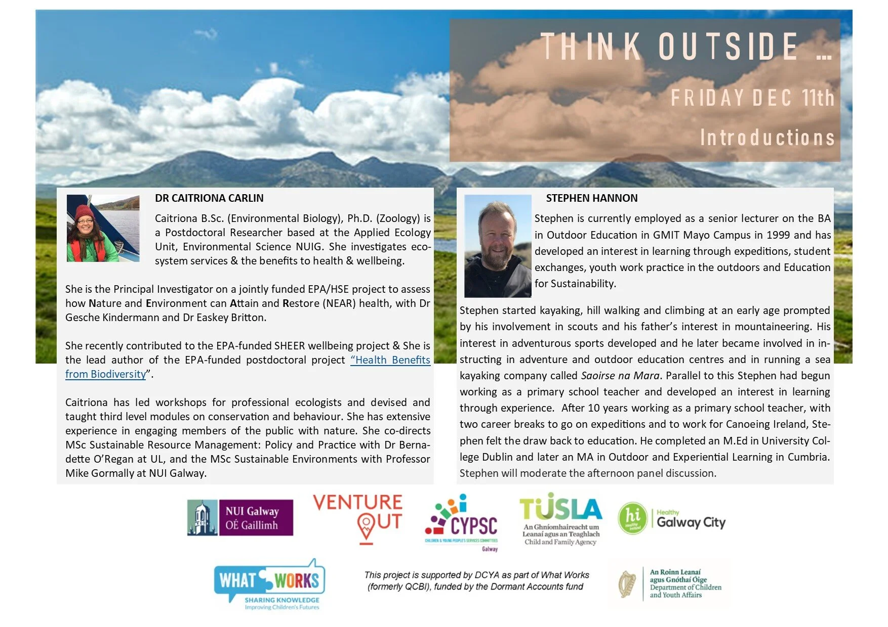 Count down begins to our 'Think Outside'... event Dec 11th