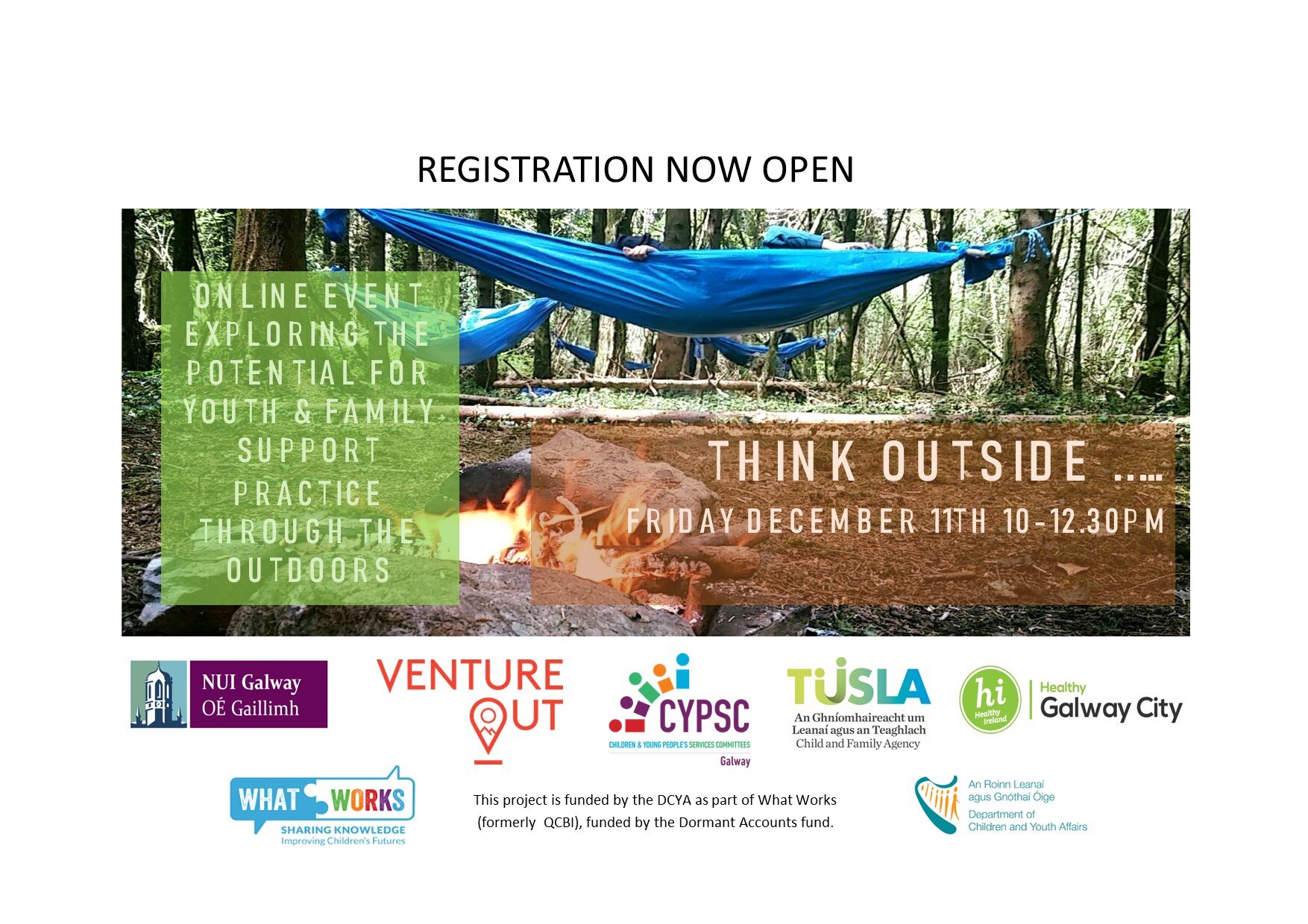 Final Reminder for our upcoming 'Think Outside' event Dec 11th 10-12.30pm 
