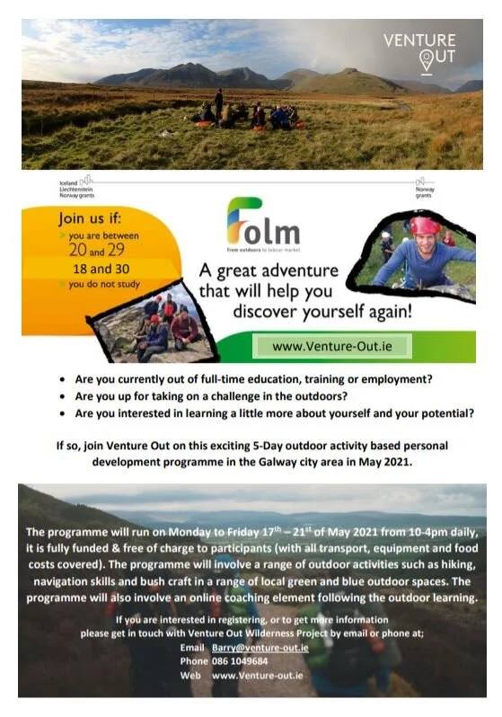 Upcoming Galway Based FOLM Programme for 18-30yrs