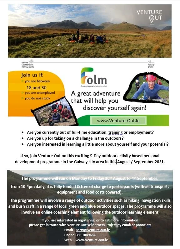Venture Out currently recruiting for our next FOLM programme - August 30th