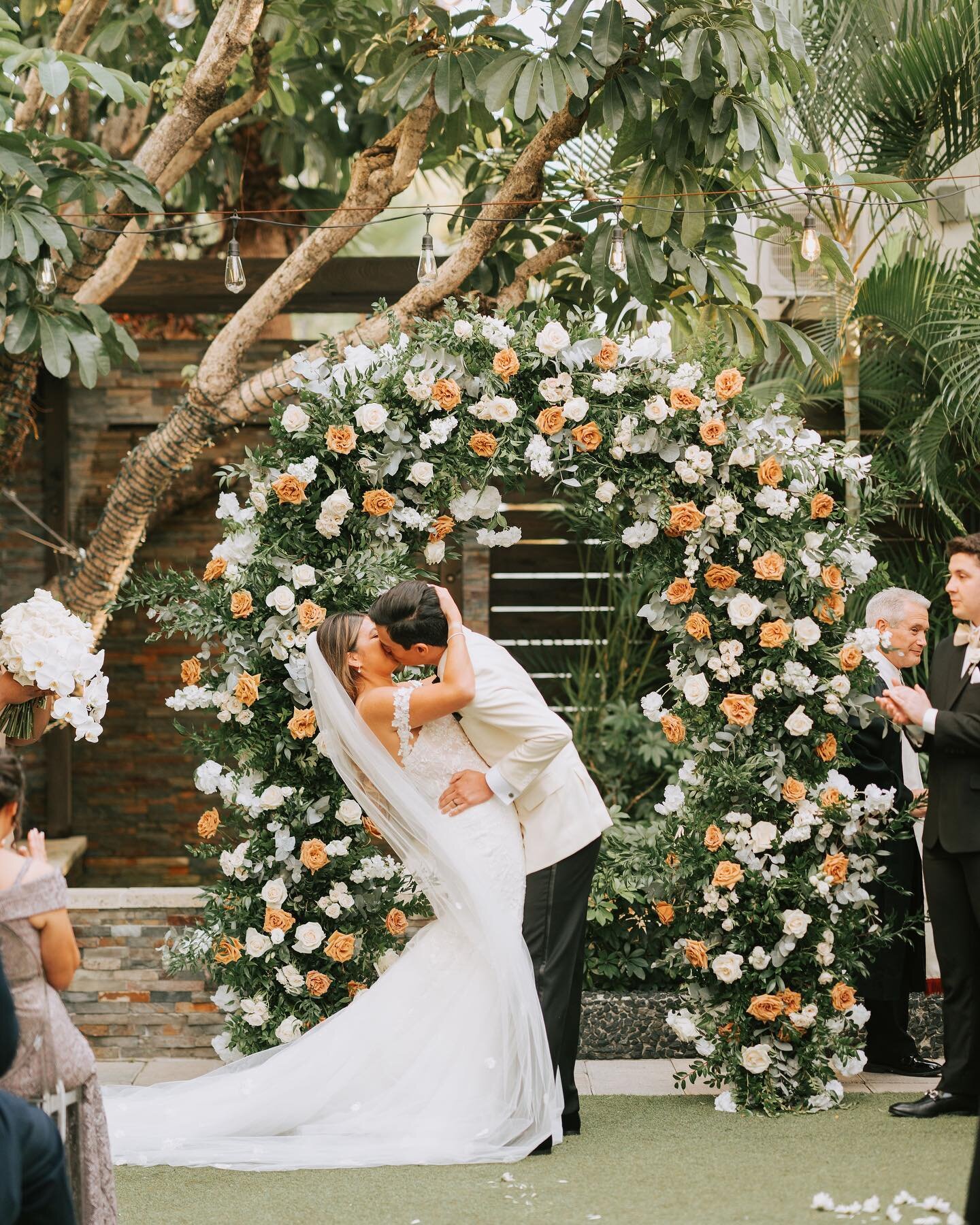 You may kiss your bride 
💖
Florals @eventsbynicky 
Venue @bestmiamiweddings 
Photographer @lovestoryfilmsco