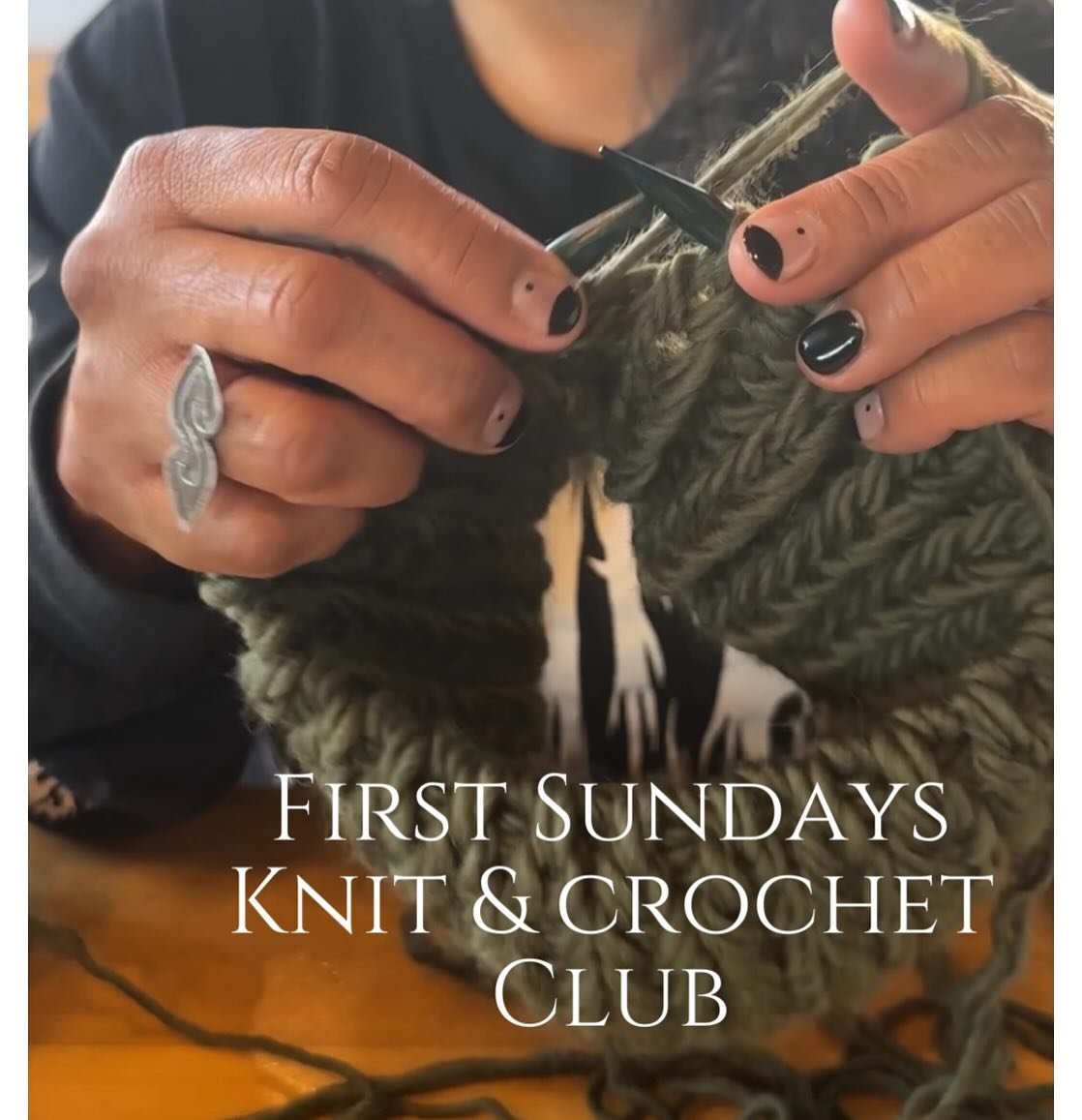 First Sundays! Knit &amp; Crochet Club will be held every first Sunday of the month! Mark your calendars. 
🧶May 5th 11:30am-2:30pm

🧶Bring your projects, bring your crafter friends and make some new ones!

🧶Knitting, crochet, hand loom weaving, em