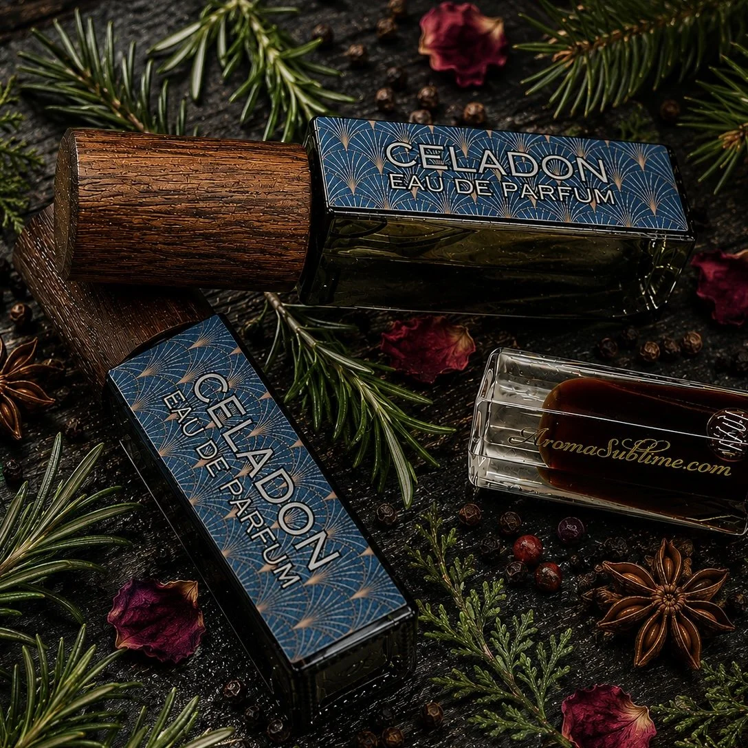 CELADON unisex eau de parfum • 10ml green forest, green herbals, star anise, fine in-house oud • natural perfume by Pierre Black