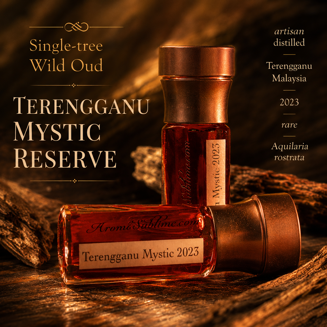 TERENGGANU MYSTIC RESERVE 2023 • rare wild Aquilaria rostrata Oud • Terengganu Malaysia