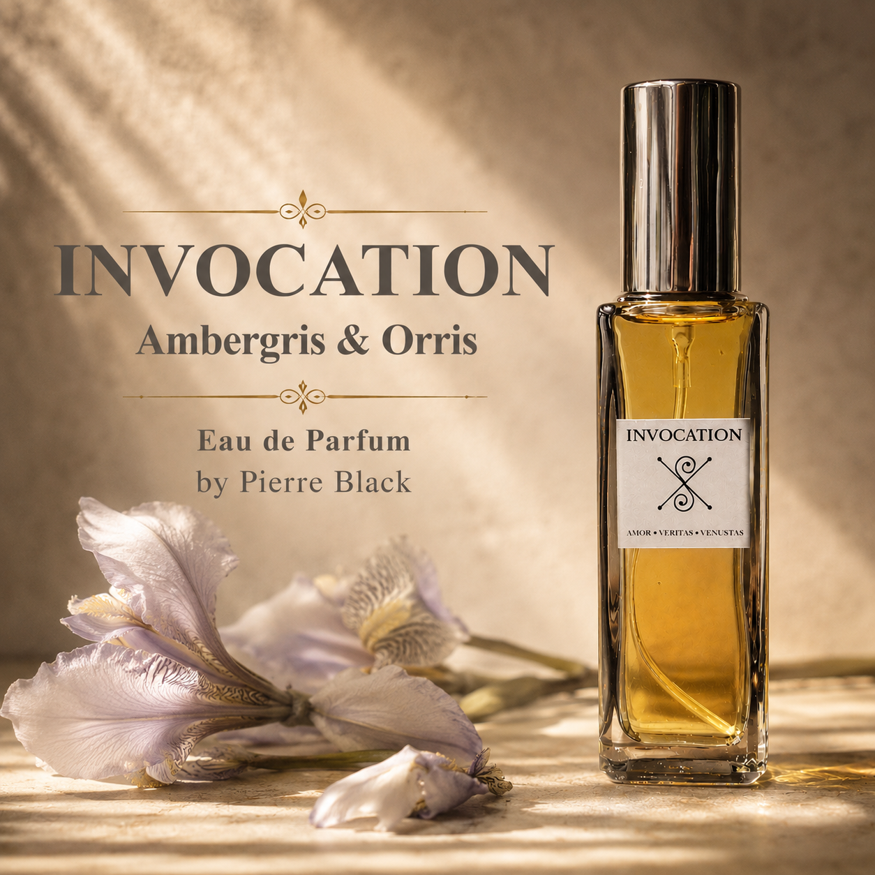 INVOCATION Pheromonal Perfume • Orris & Ambergris Eau de Parfum • by Pierre Black