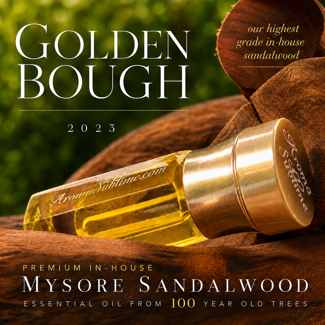 GOLDEN BOUGH 2023 premium sandalwood essential oil • in-house distillation of 100-year-old Mysore sandalwood  • India