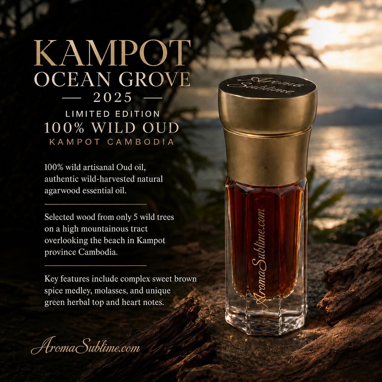 KAMPOT OCEAN GROVE 2025 • 100% wild Oud • Kampot Cambodia