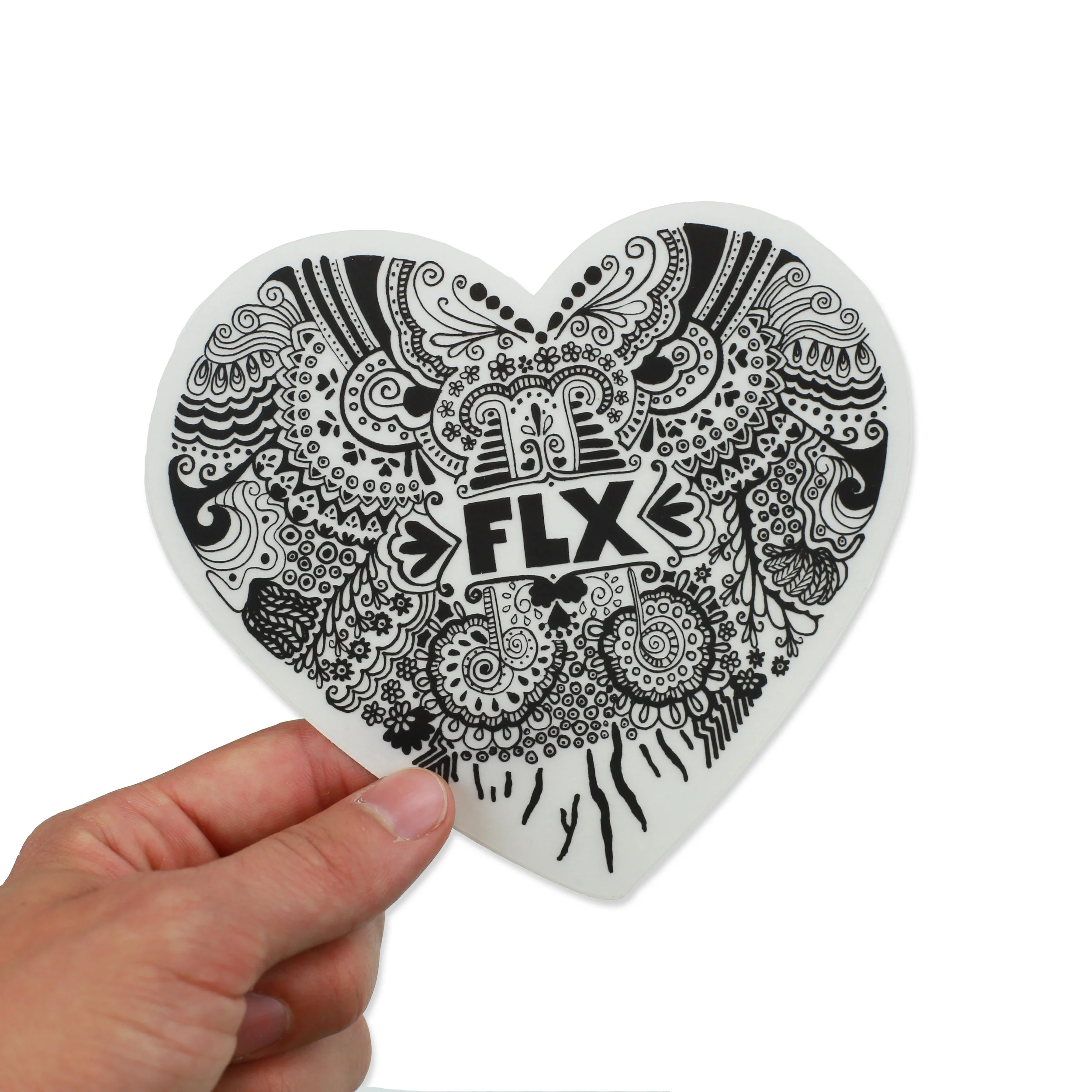 FLX Heart Sticker Black/White 5"