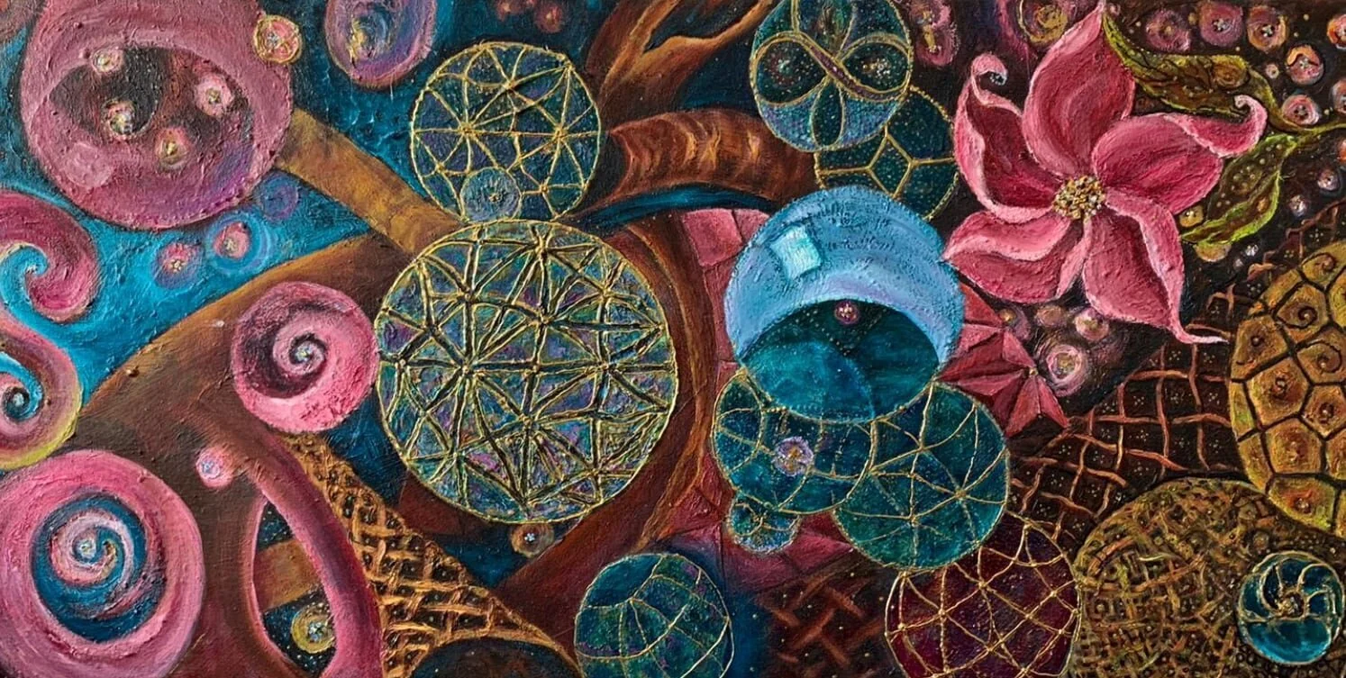 J UST BECAUS E, OIL ON CANVAS, IS AN EXCAVATION OF A DREAM, REMEMBERING ARTEFACTS.