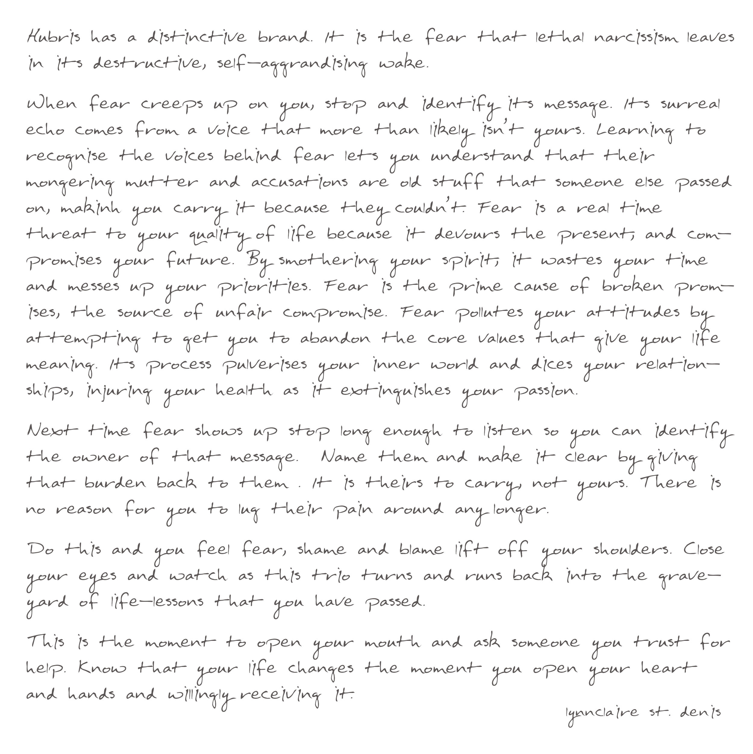 Fear Extinguishes Love