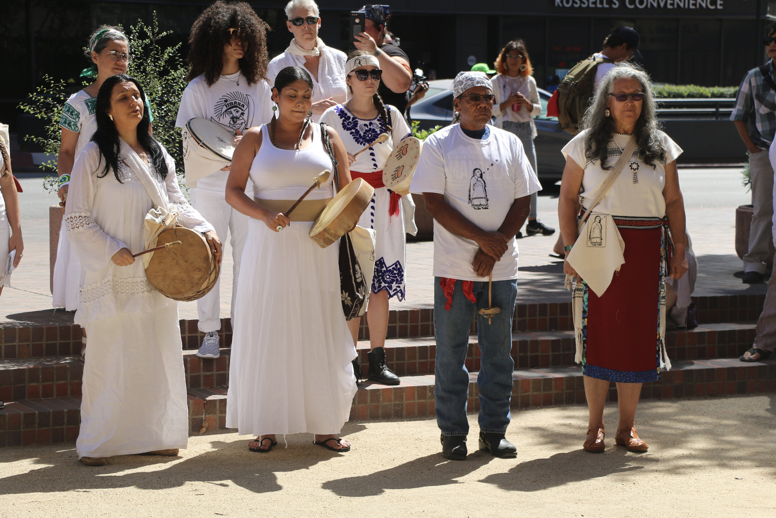 Summer 2018 - Maestra Celia leads a Ceremonia outside ICE Headquarters in San Diego