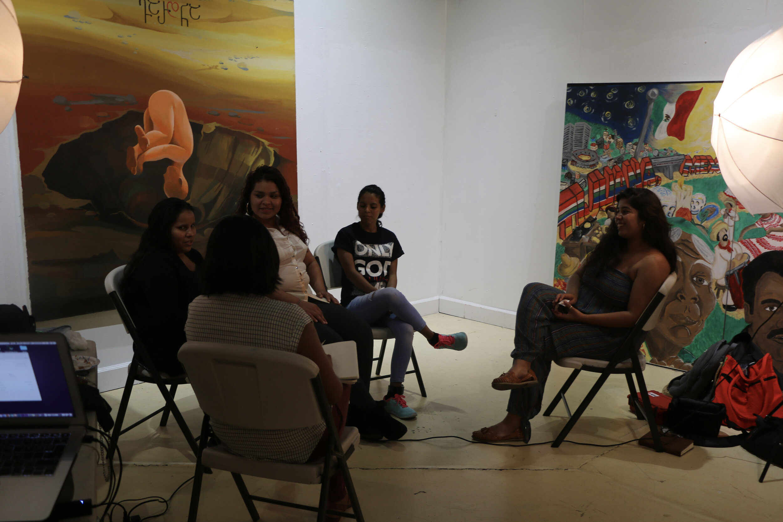 Summer 2018 - LMC students gather with members of the Caravana at El Centro Cultural de la Raza in Balboa Park, San Diego