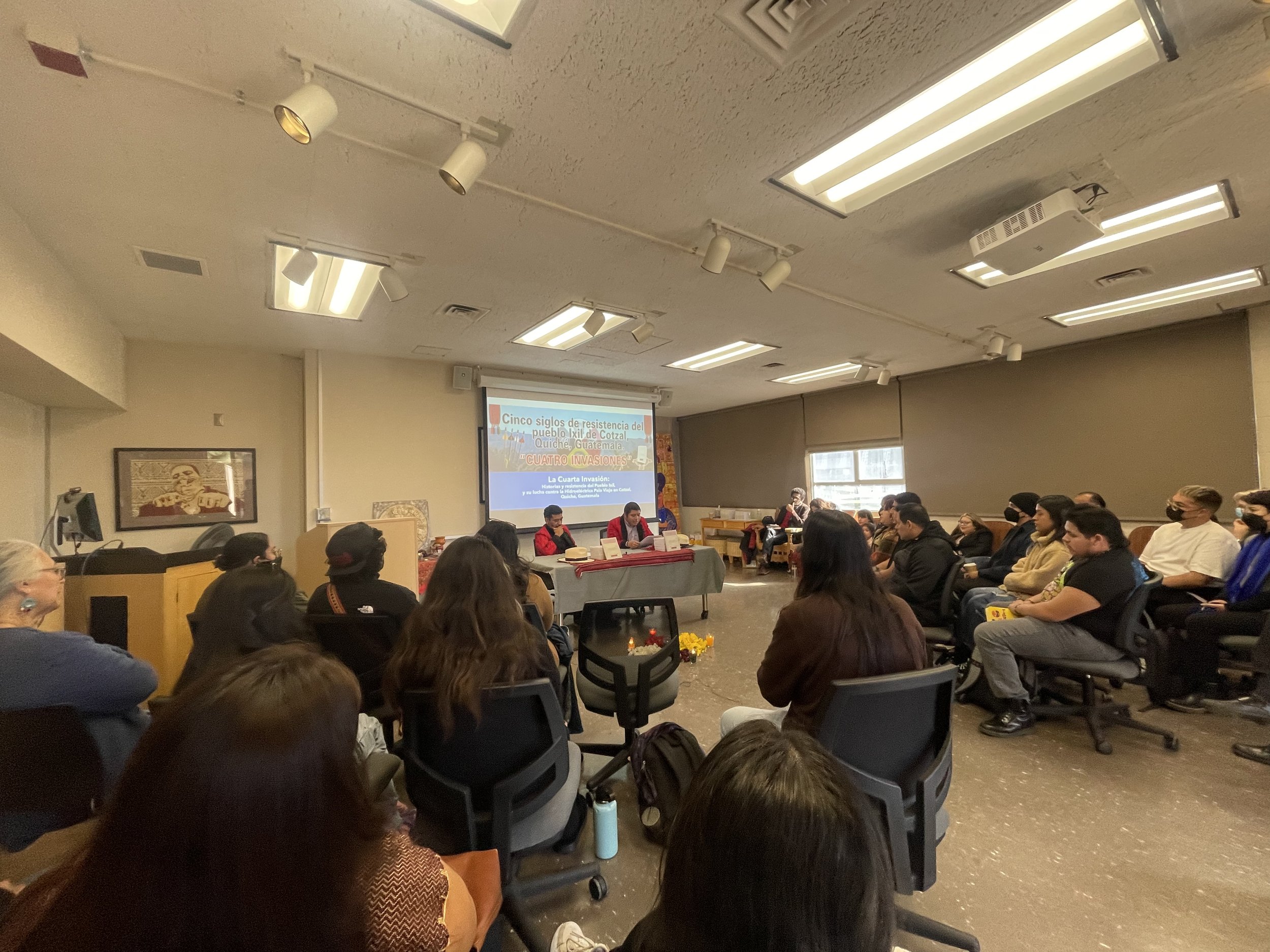 March 2, 2023. Students and faculty gather at LMC for the book presentation of La Cuarta Invasión