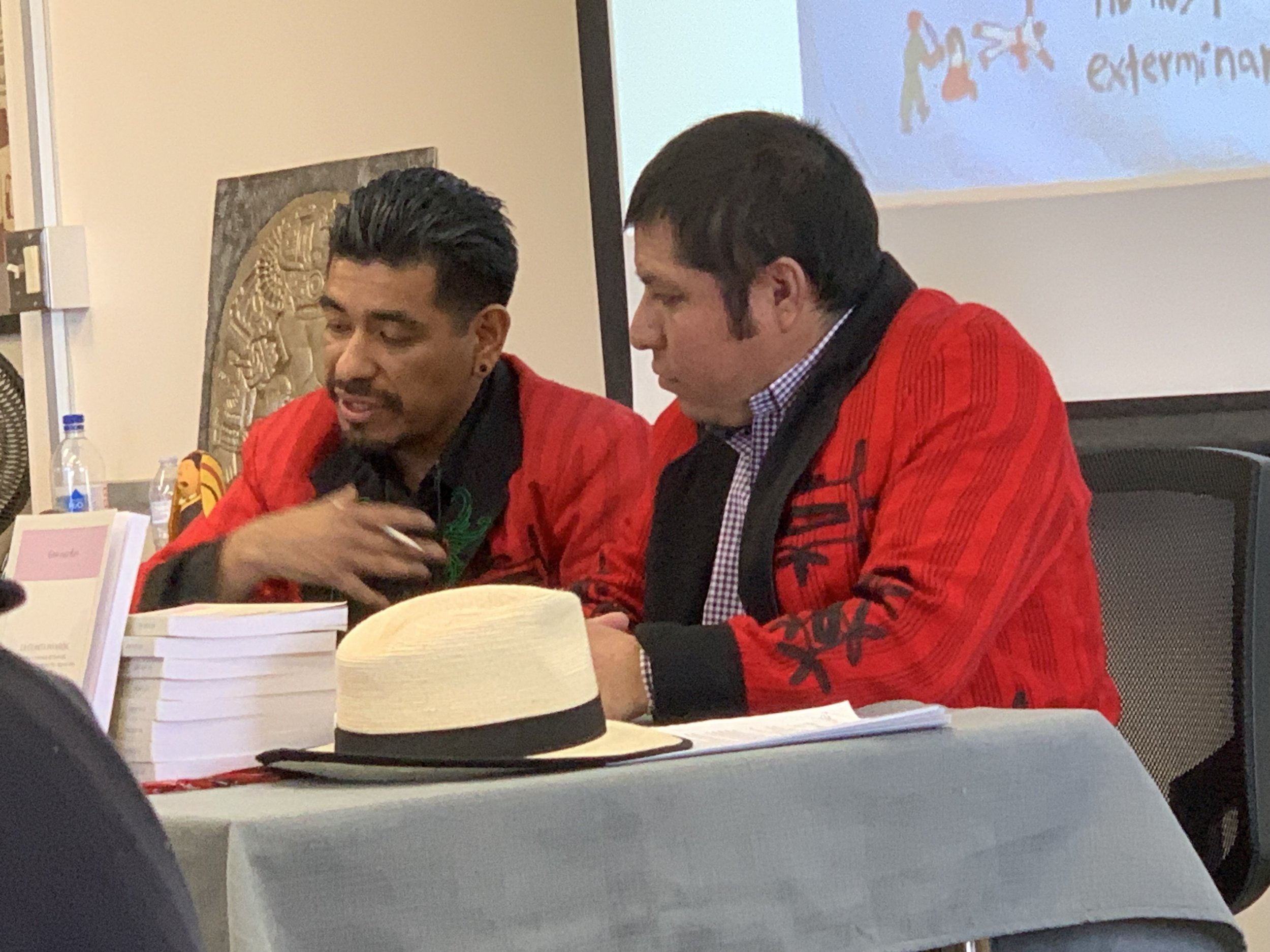 March 2, 2023. Dr. Gio Batz and Señor Baltazar at LMC for the book presentation of La Cuarta Invasión 