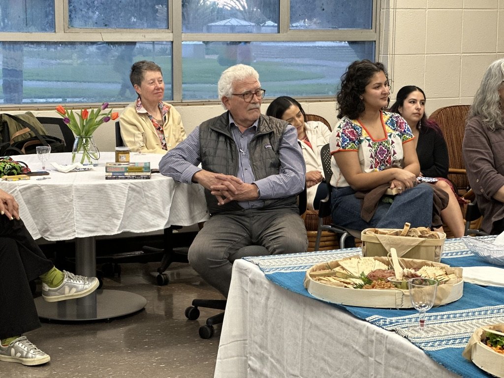 Faculty and grad students at Sandra Cisneros' welcoming reception  