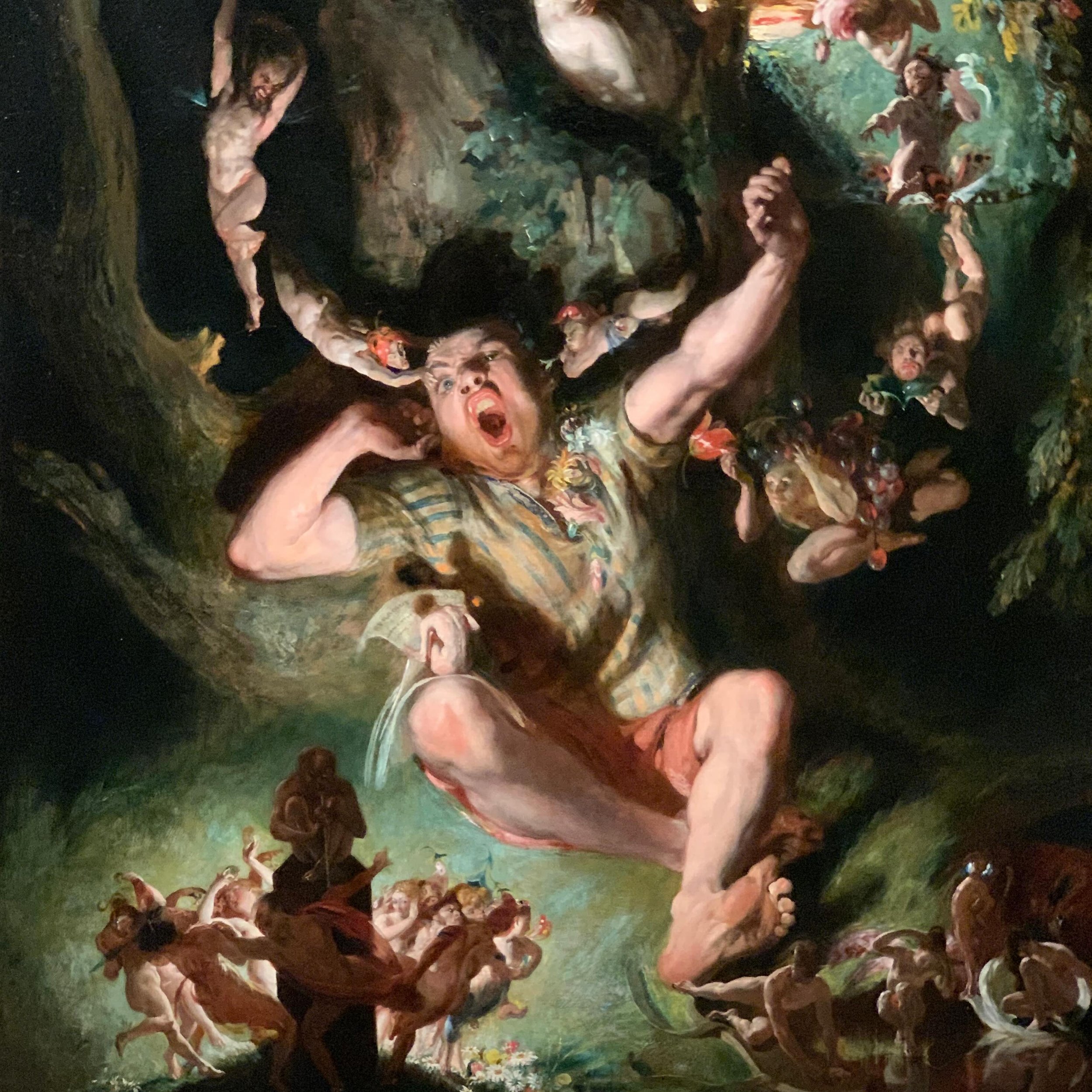 The Disenchantment of Bottom by Daniel Maclise shows the descent of one of my favorite characters in all of literature, Nick Bottom the Weaver, as he becomes human again after sporting the head of a donkey and gaining the affections of Titania, the f