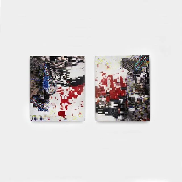 Double trouble 💥💥
Diptych paintings .

Each 76 x 61 x 4 cm &quot;OrgADvrtTmplR&quot; .

Oil, acrylic, spray paint, emulsion, ink, varnish on canvas
.

C .

DataErrorPainting series 🔀 .

#abstractart#contemporaryart
#painting#contemporarypainting#c