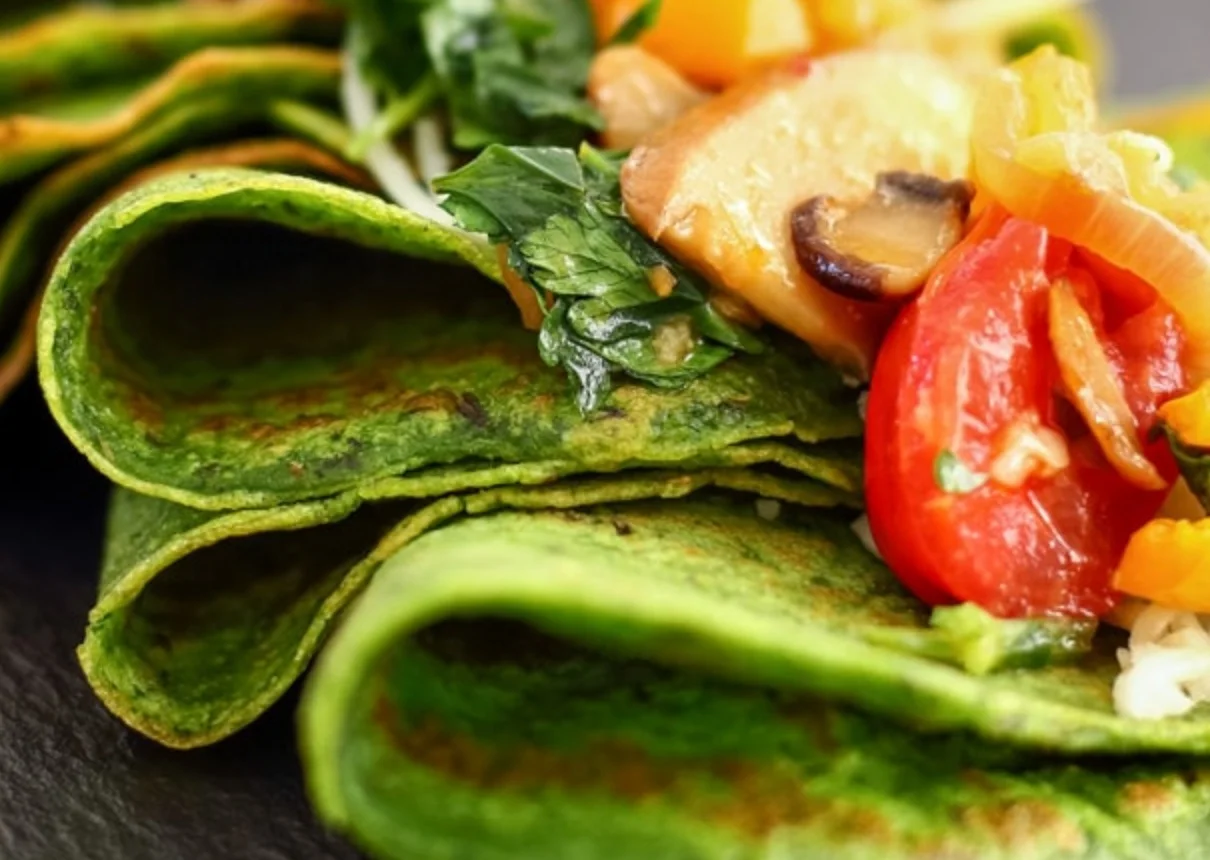 Flour Free Spinach Crepes