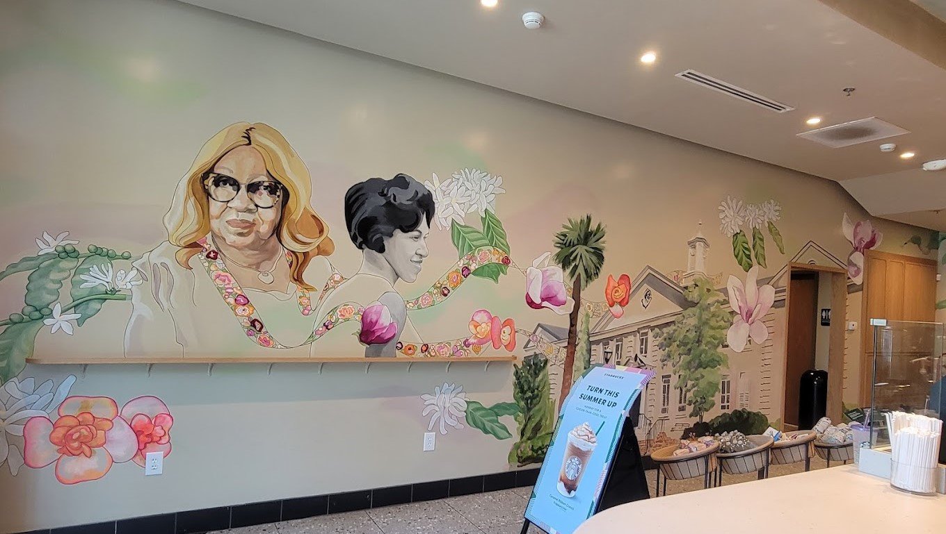 Mural at Starbucks honoring Henrie Monteith Treadwell 