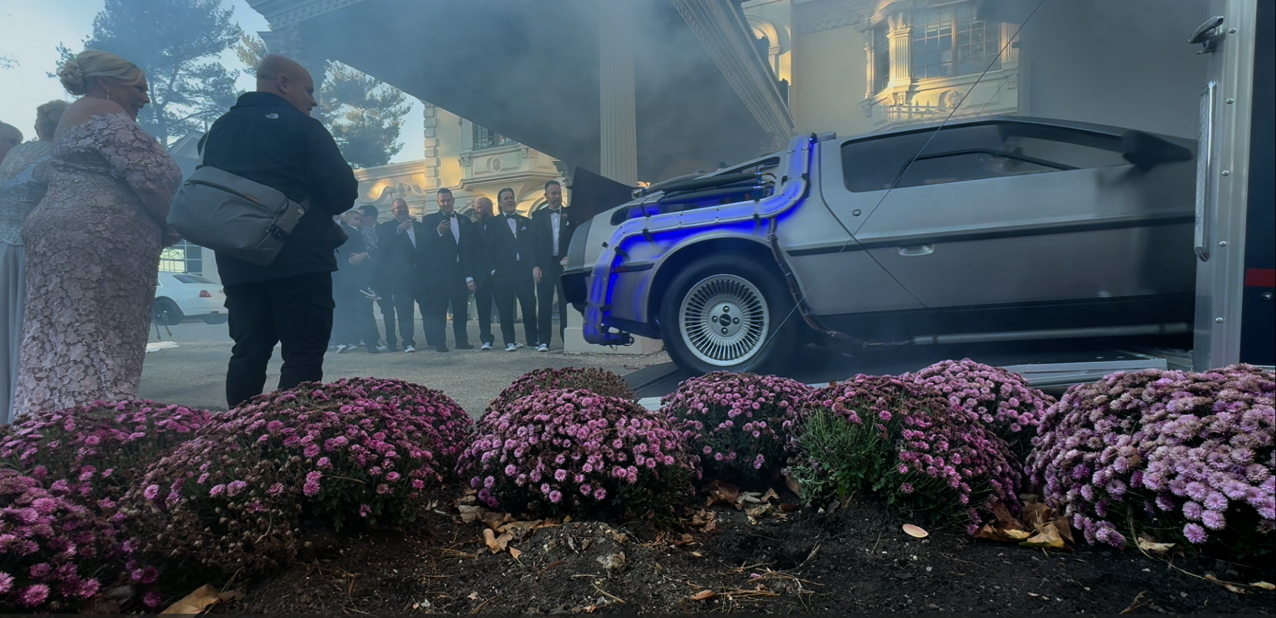 DeLorean SHOCKS Wedding guests! GREAT SCOTT