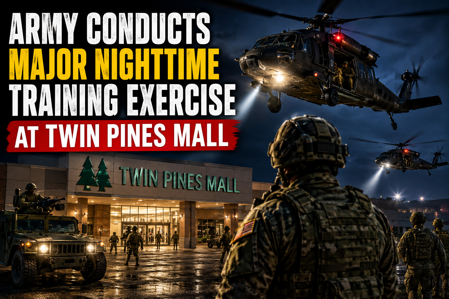 Army Just Conducted a Massive Training Exercise at Twin Pines Mall
