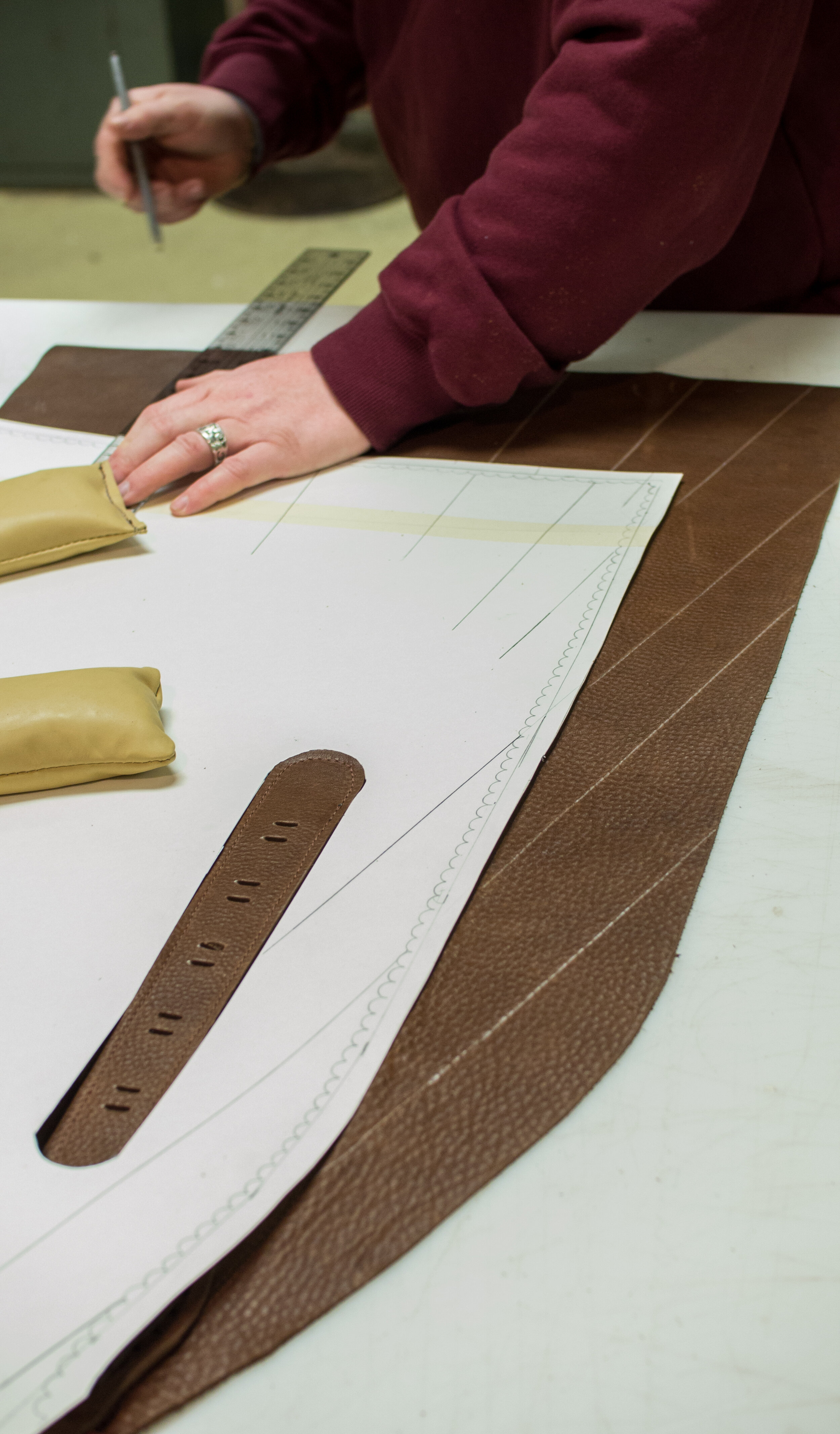 Pattern Making at Alden's School of Leather