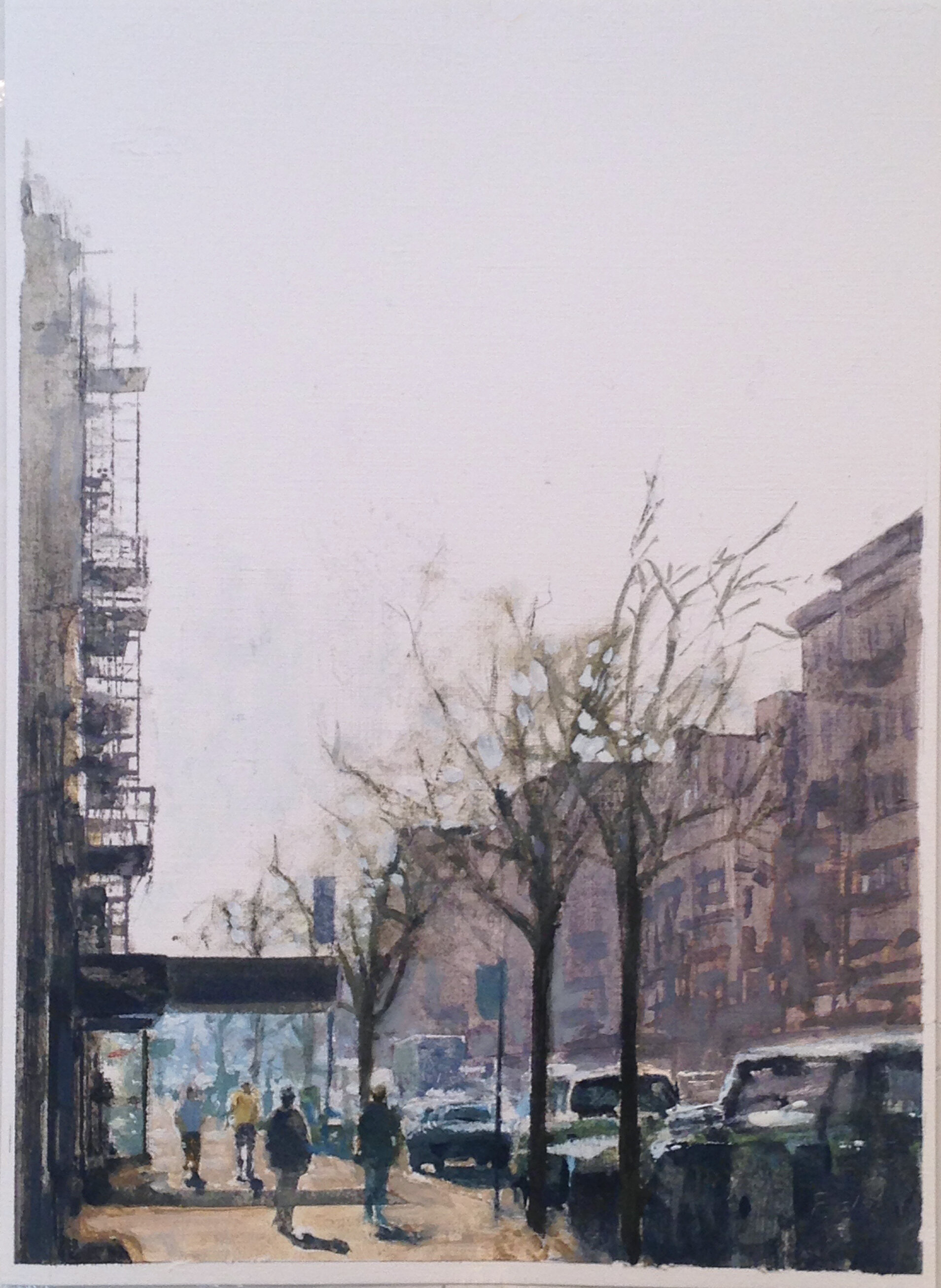   Second Avenue (study) 13 x 9.5 inches Oil on paper 2016 