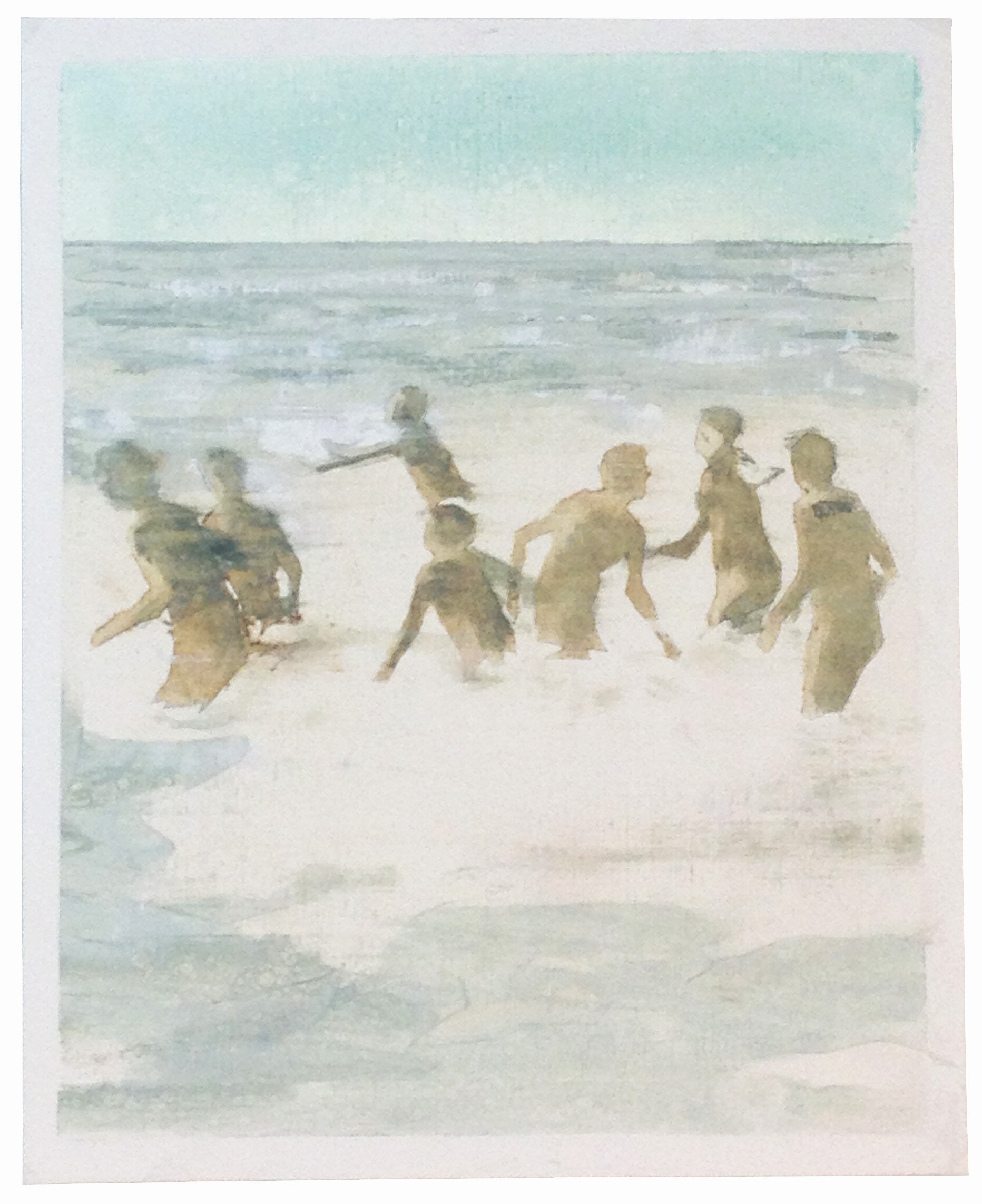  In The Surf (study) 13 x 10.5 inches Oil on paper 2014 
