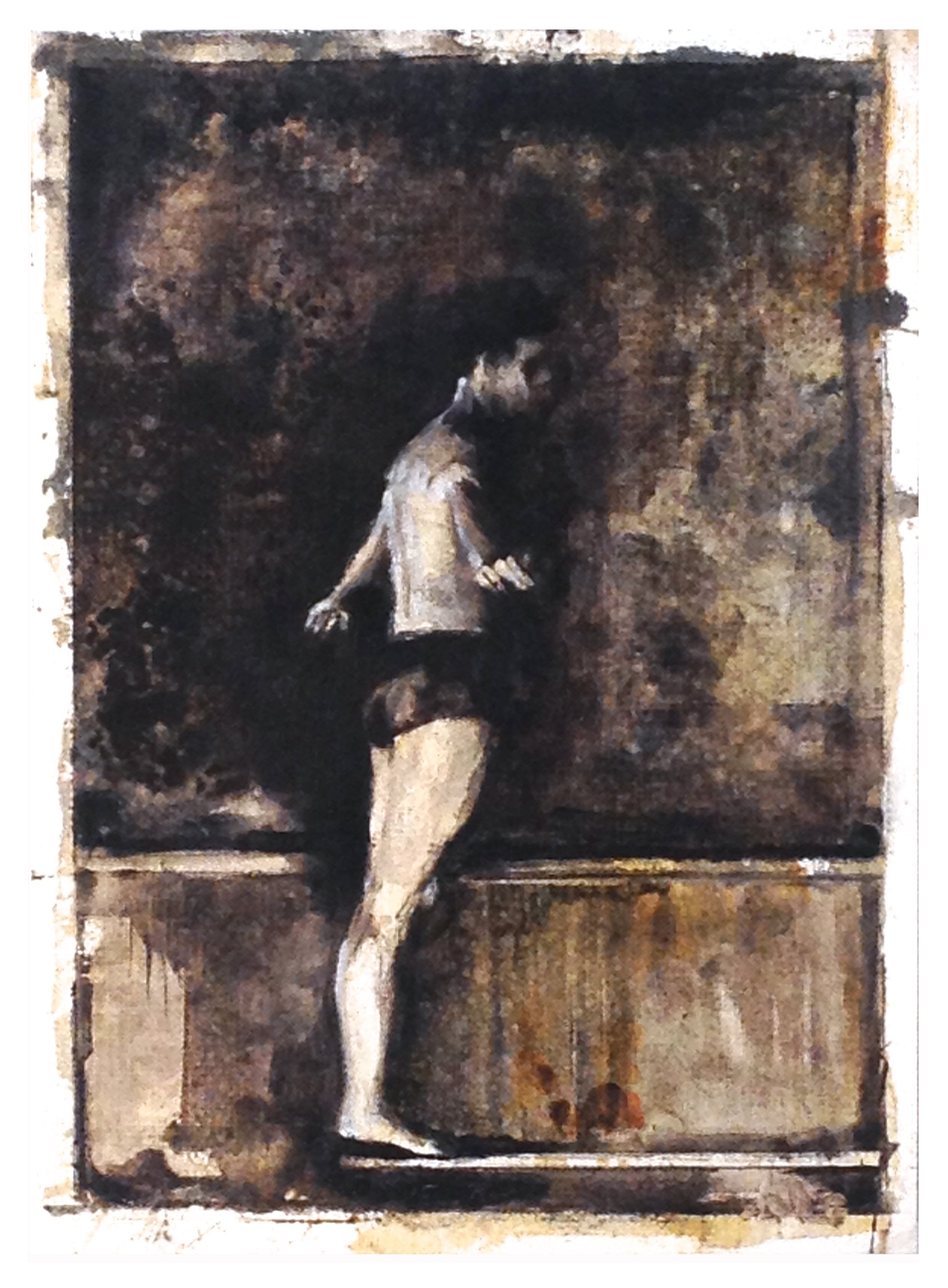  Diver 2 (study_left) 13x9.5 inches (33x24 cm) Oil on paper 2015 