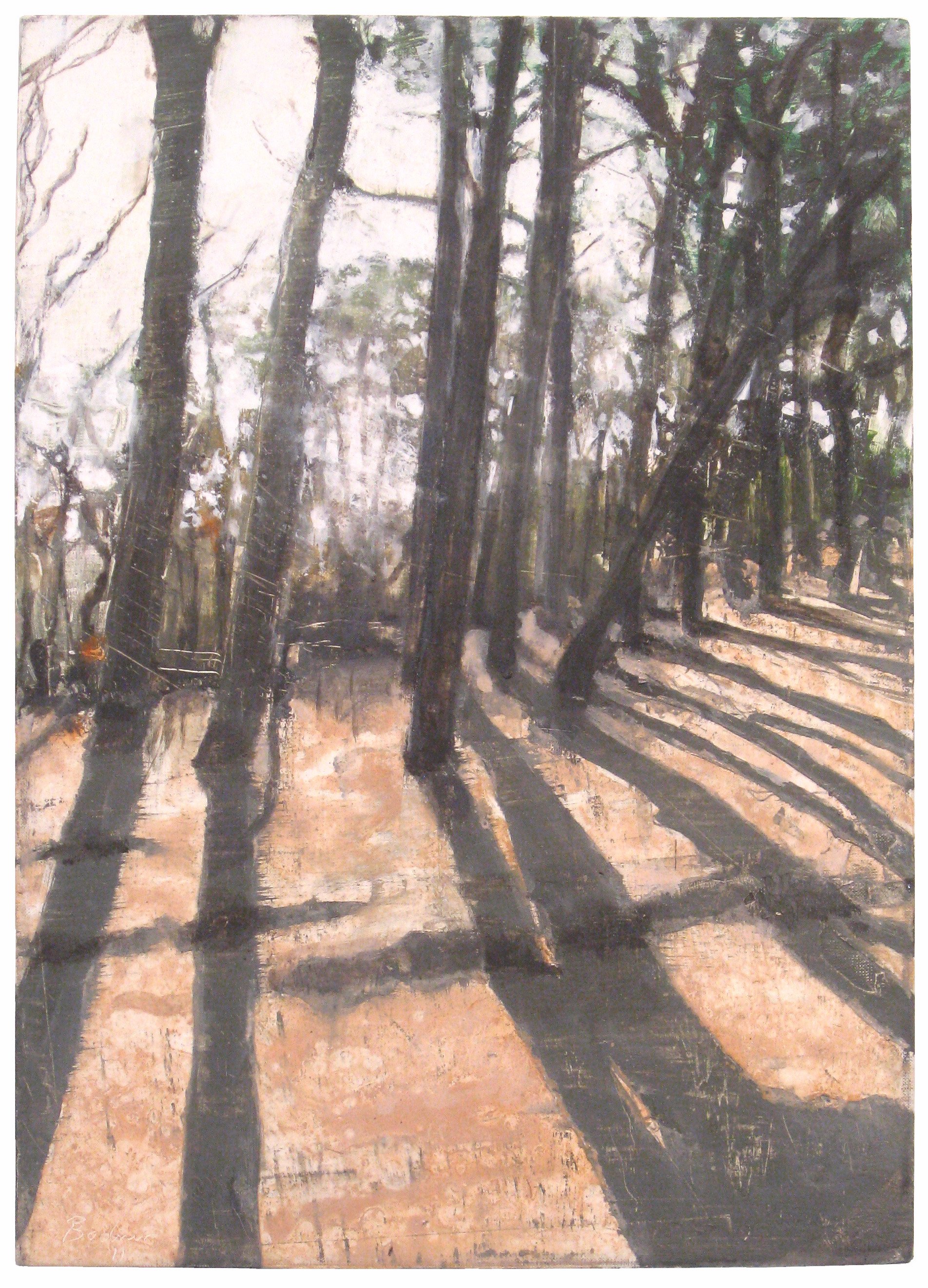  Beech Forest Pines 1 (study) 14x10inches (35.5x25.5cm) Oil on linen 2011 