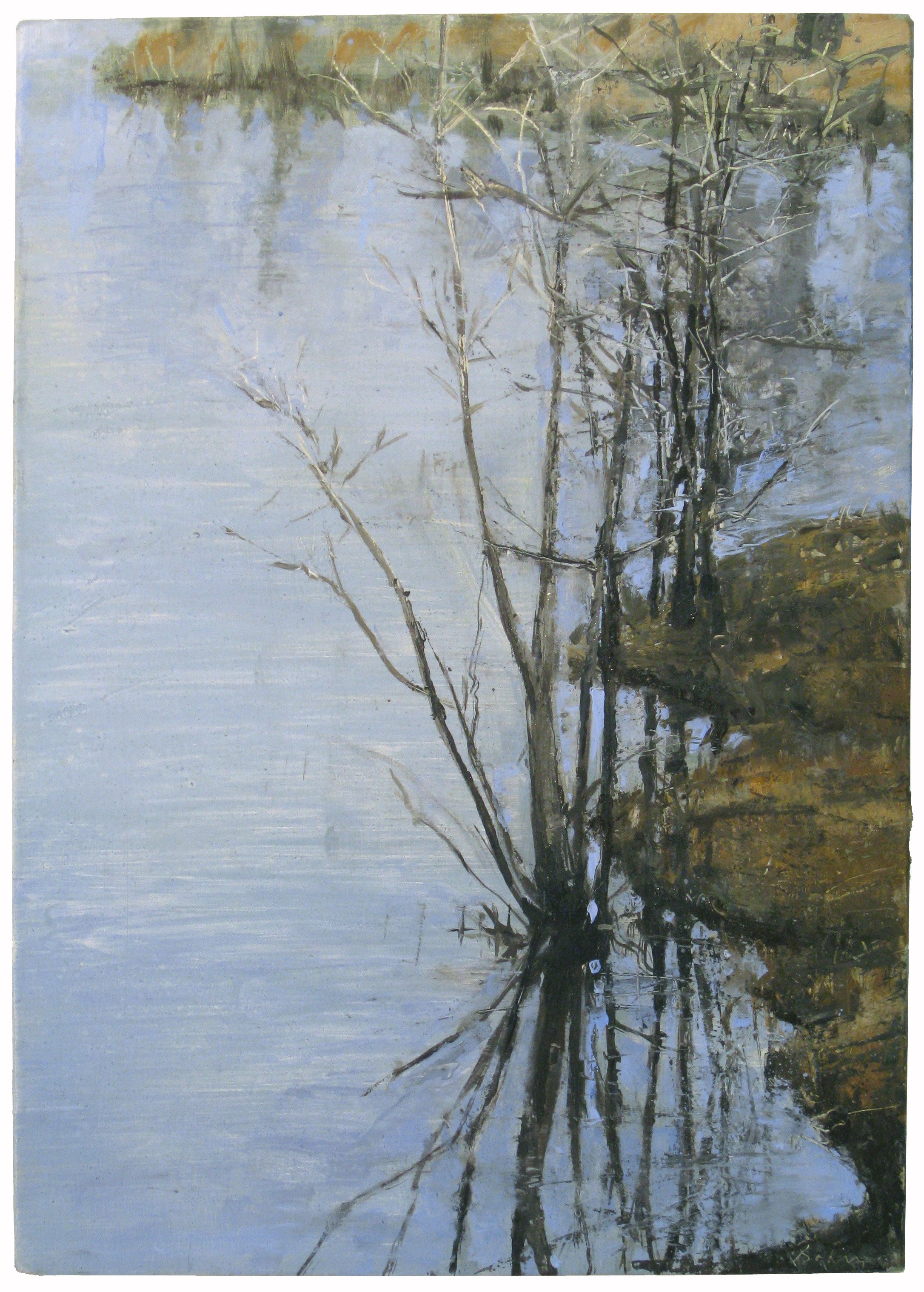  Pond Reflection 1 (study) 14x10 inches  (35.5x25.5cm) Oil on linen 2011 