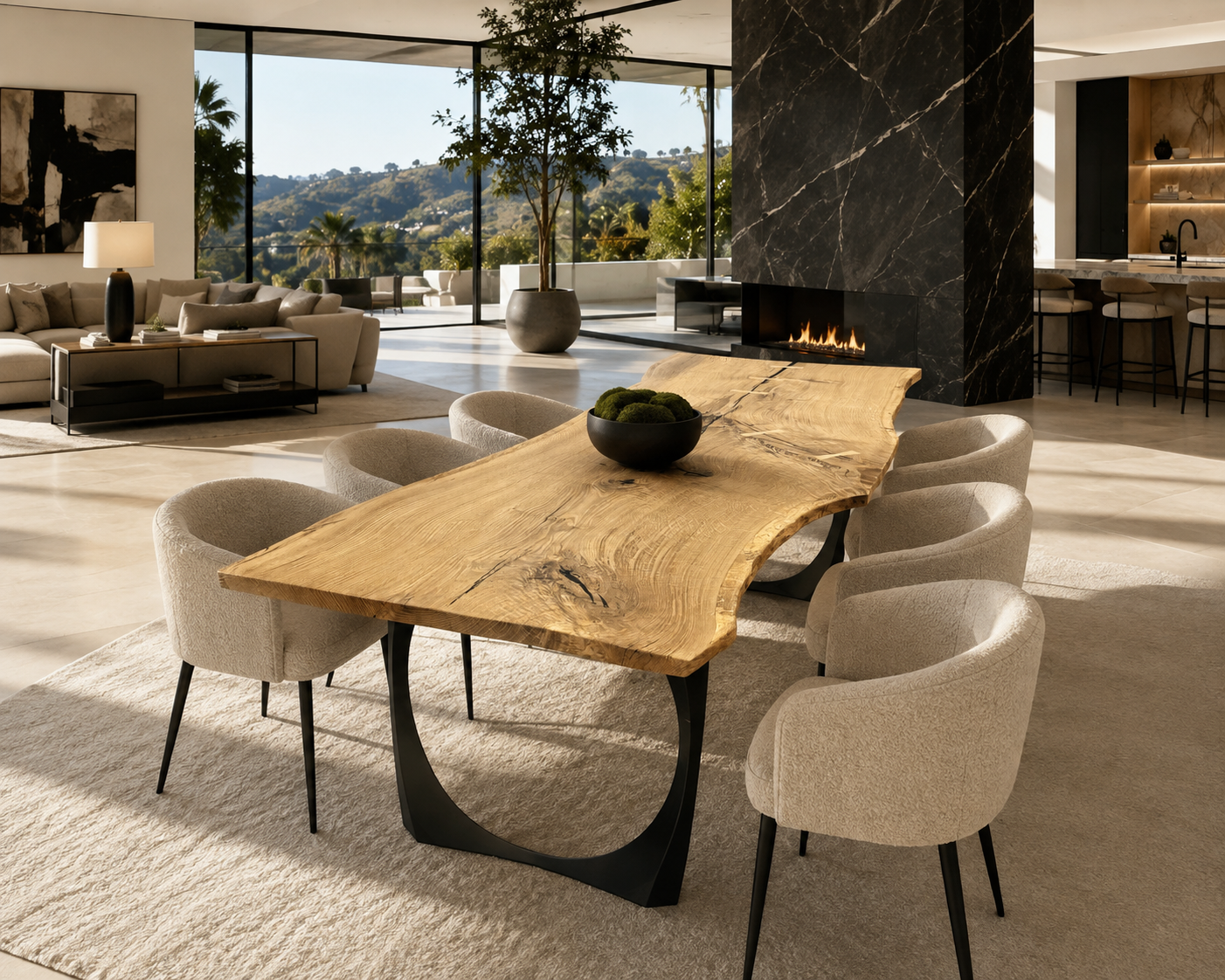 White oak Live edge table
