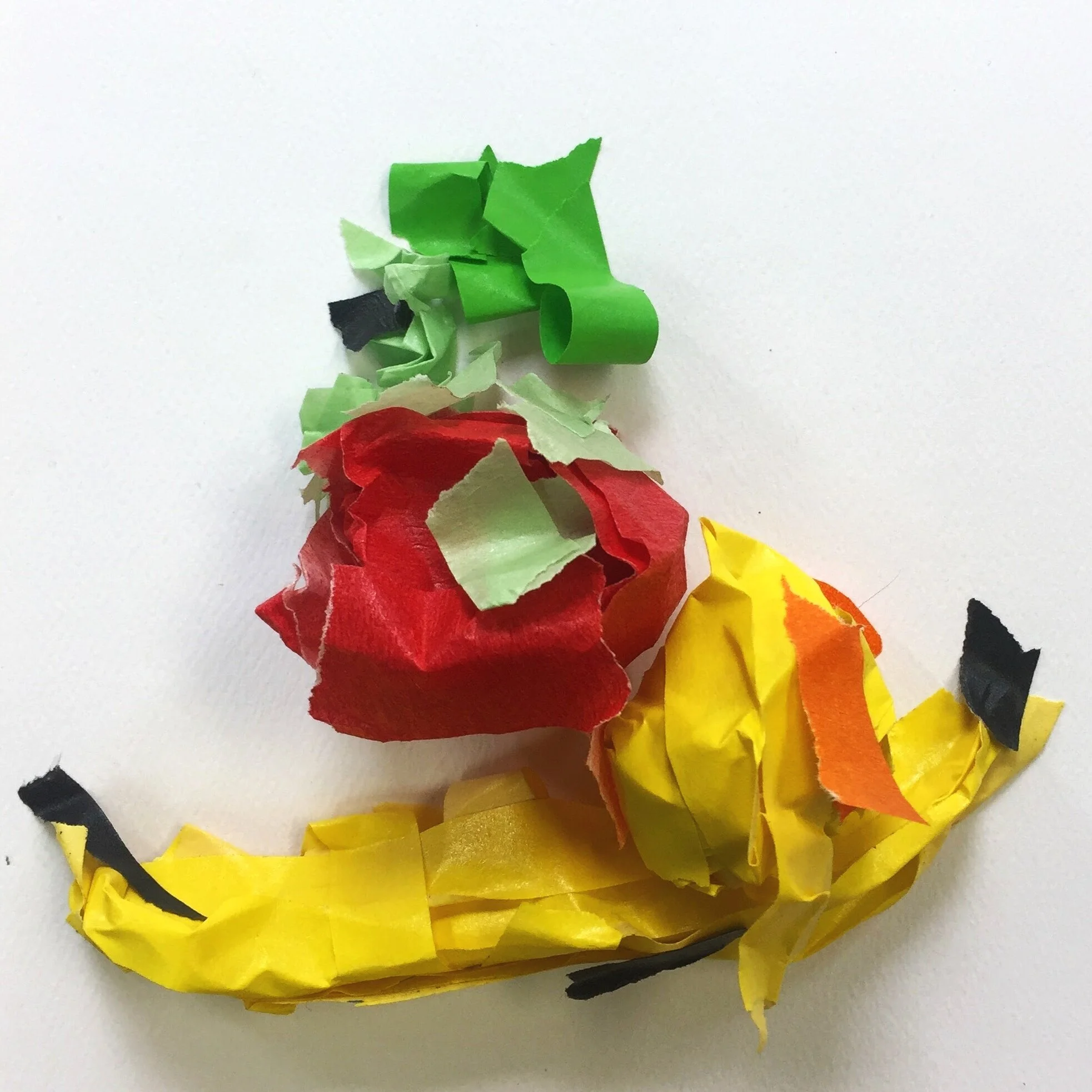  While most students used the  colored tape  to make a 2D collage, a clever pair of students made a 3D version of the still life! Made my day! 