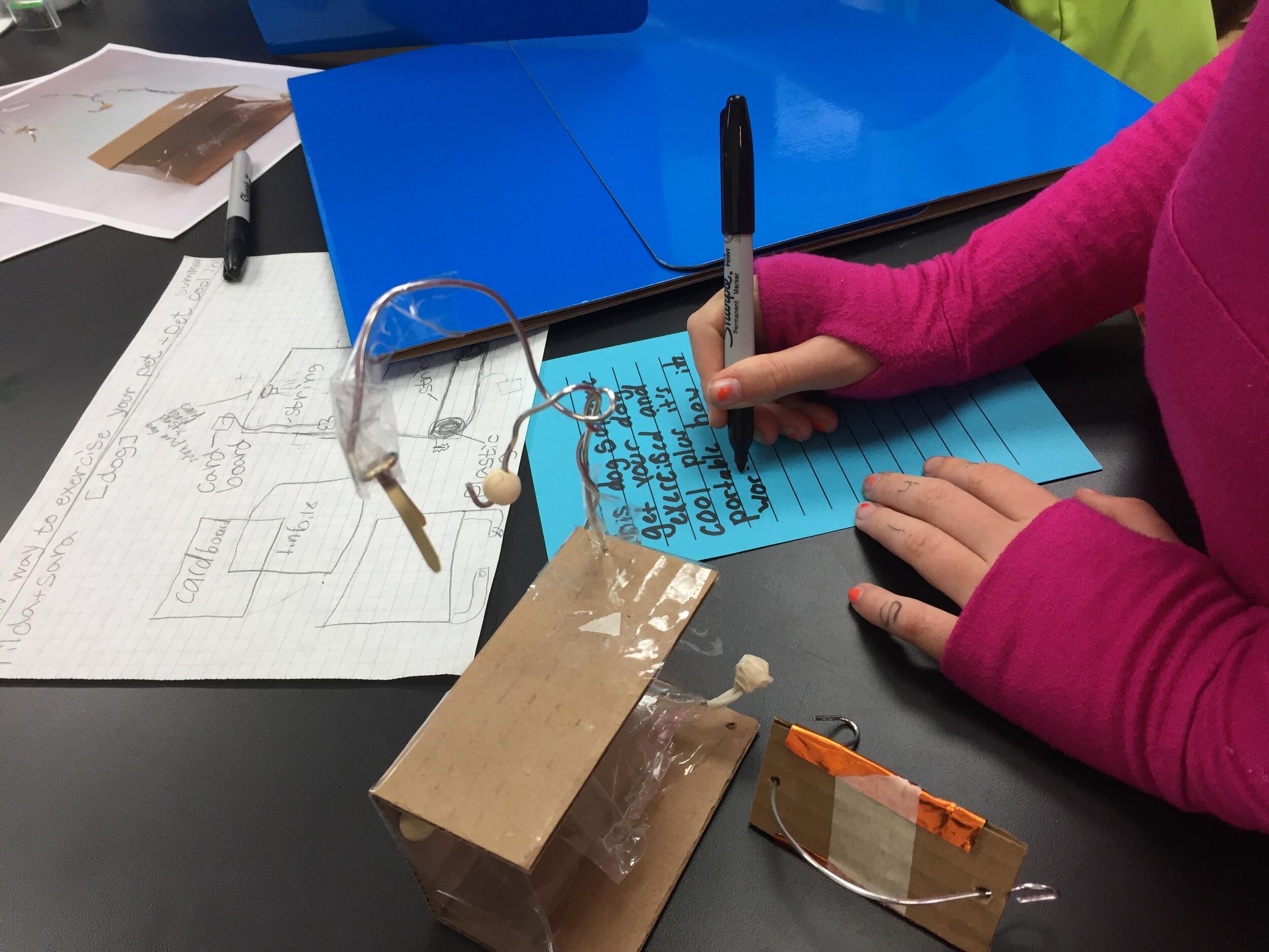  On day 2, partners  wrote copy  and  made presentations  explaining and touting their problem-solving inventions! 