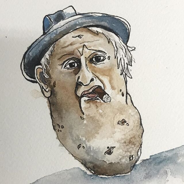 Spuds Terkel

#pun #studsterkel #watercolor #inkdrawing #ink #art #chicagoartist #potato #cigar