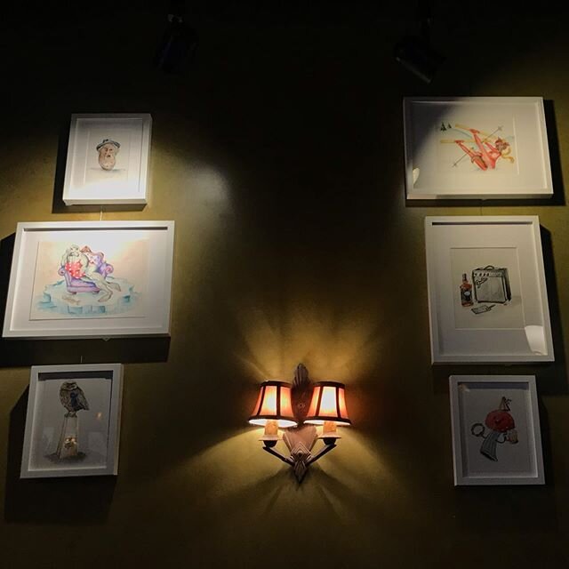 my ART is up at Lemming&rsquo;s (1850 N. Damen in Wicker)!
Swing by the friendliest neighborhood bar out there and check out some very reasonably priced art! 
#lemmingschicago #wickerpark #damenave #chicagoartist #illustration #neighborhood #artist #