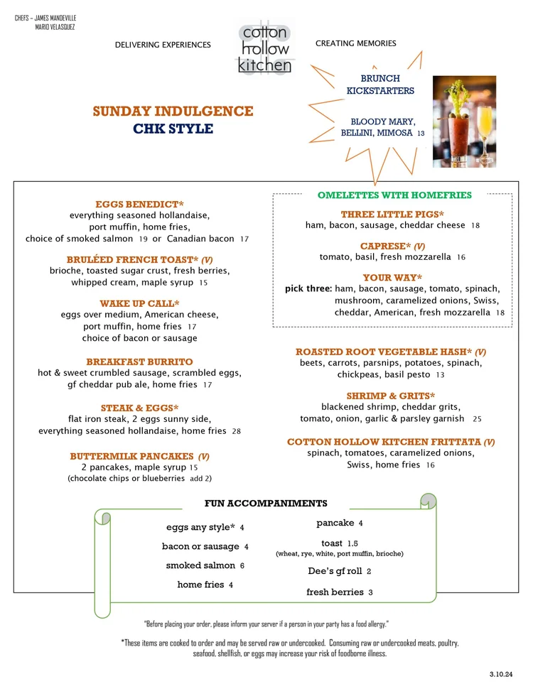 Sunday Brunch — Cotton Hollow Kitchen