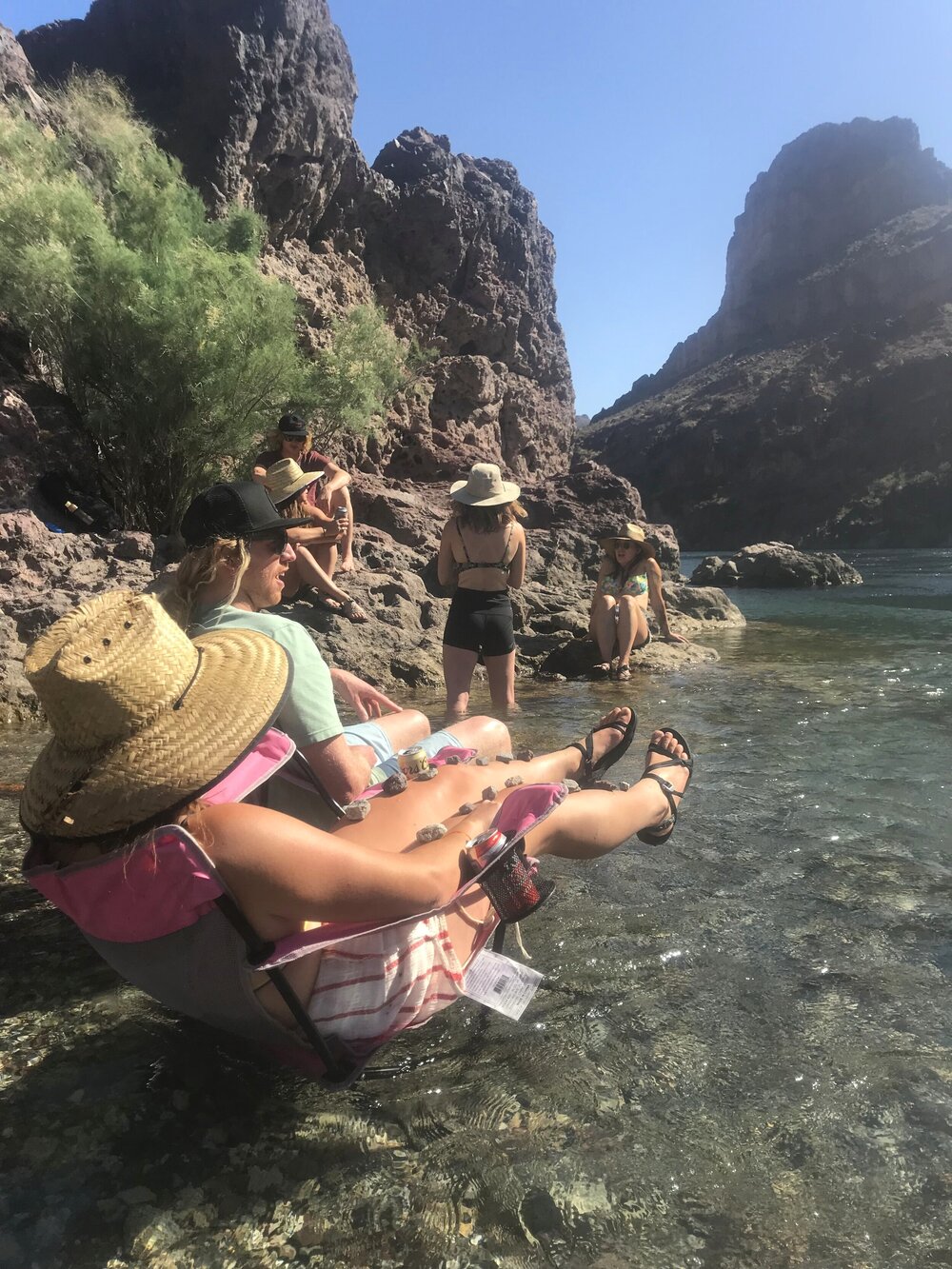  spending an entire afternoon sipping camping cocktails, gettin’ brown, floating down the subtle current, and placing our camp chairs partially-submerged in the river is THE WAY TO GO, FOLKS! 