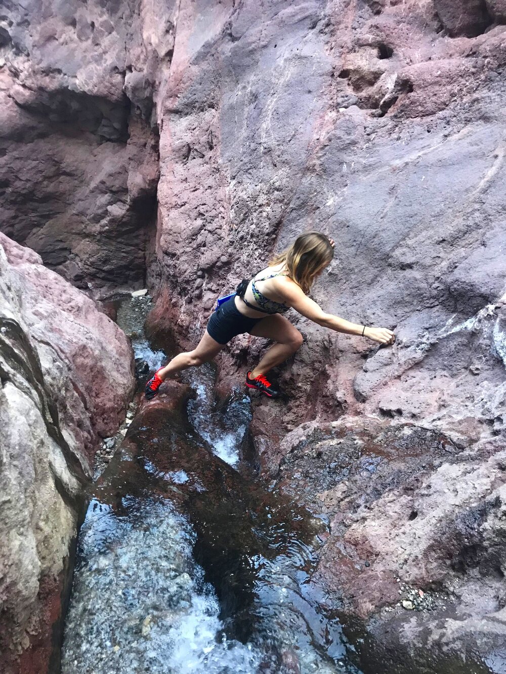  there is some slight rock-scaling but there are plenty of easy holds and nooks. Be sure to wear some good water shoes! 