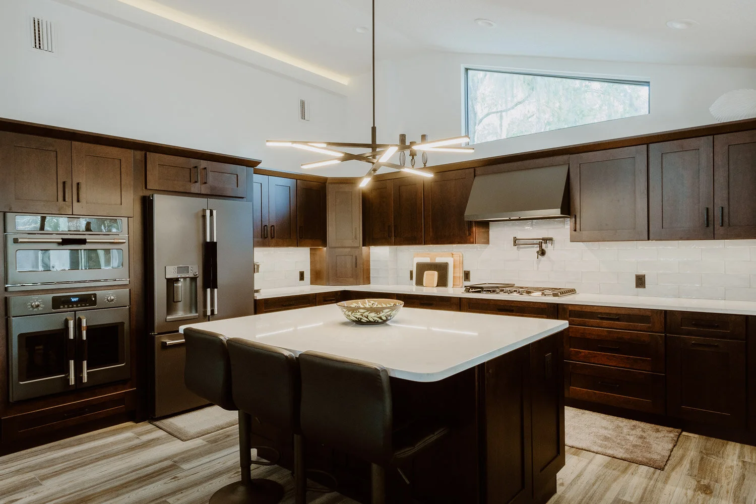 Modern dark wood cabinet kitchen 