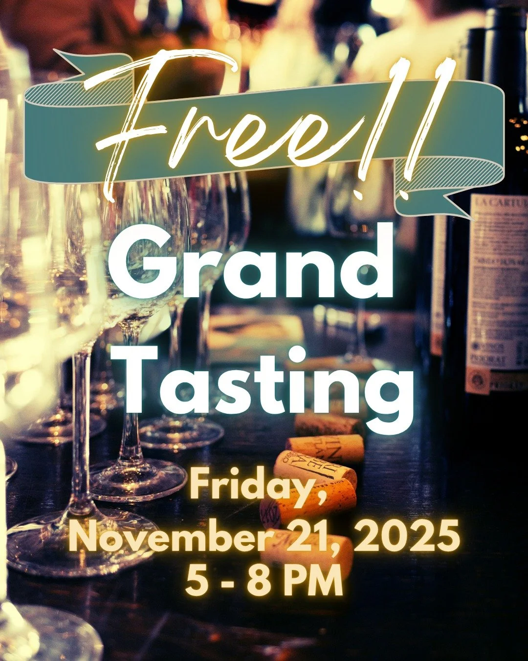 💥 Free Grand Tasting 💥 

Save the Date for Lucille's annual FREE Grand Tasting.

Friday, November 21, 2025. 5:00 - 8:00 PM

Taste 30+ wines from our trusted importers and distributors, and enjoy a 10% discount for one night only on all the featured
