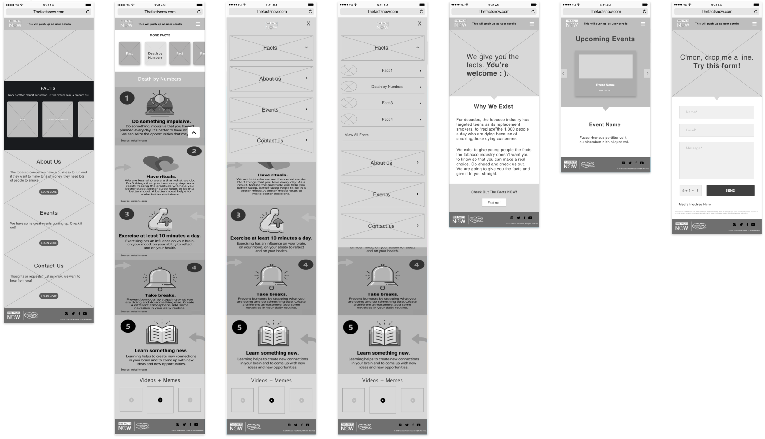 Mid-fidelity Wireframes