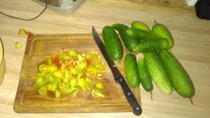 Prep time with optional yellow grape tomatoes.