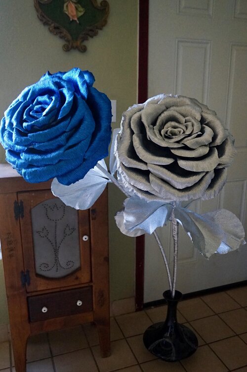 Large letters with crepe paper roses — Luna's Paper Designs LLC
