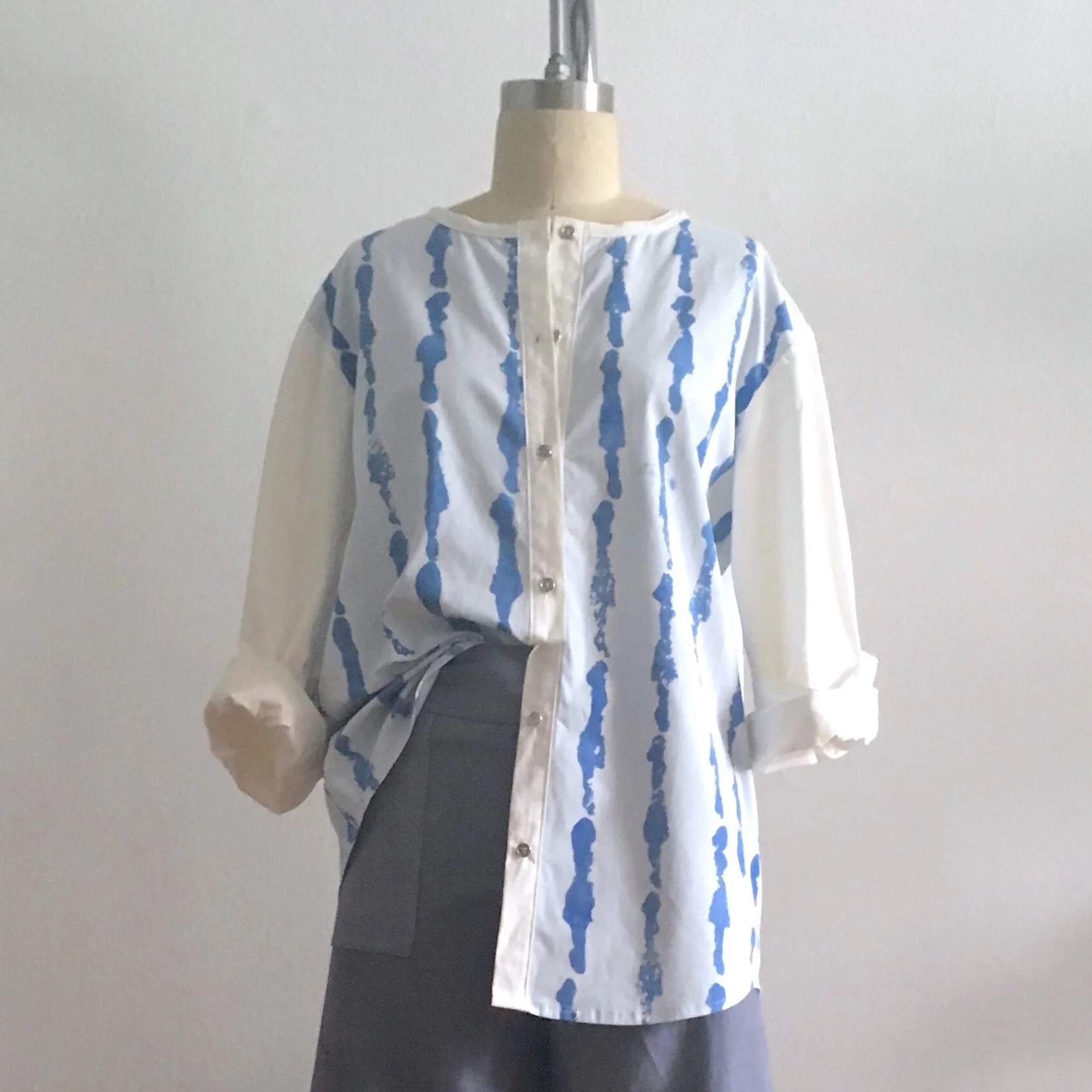 LADIES Hand Printed Button Down Shirt
