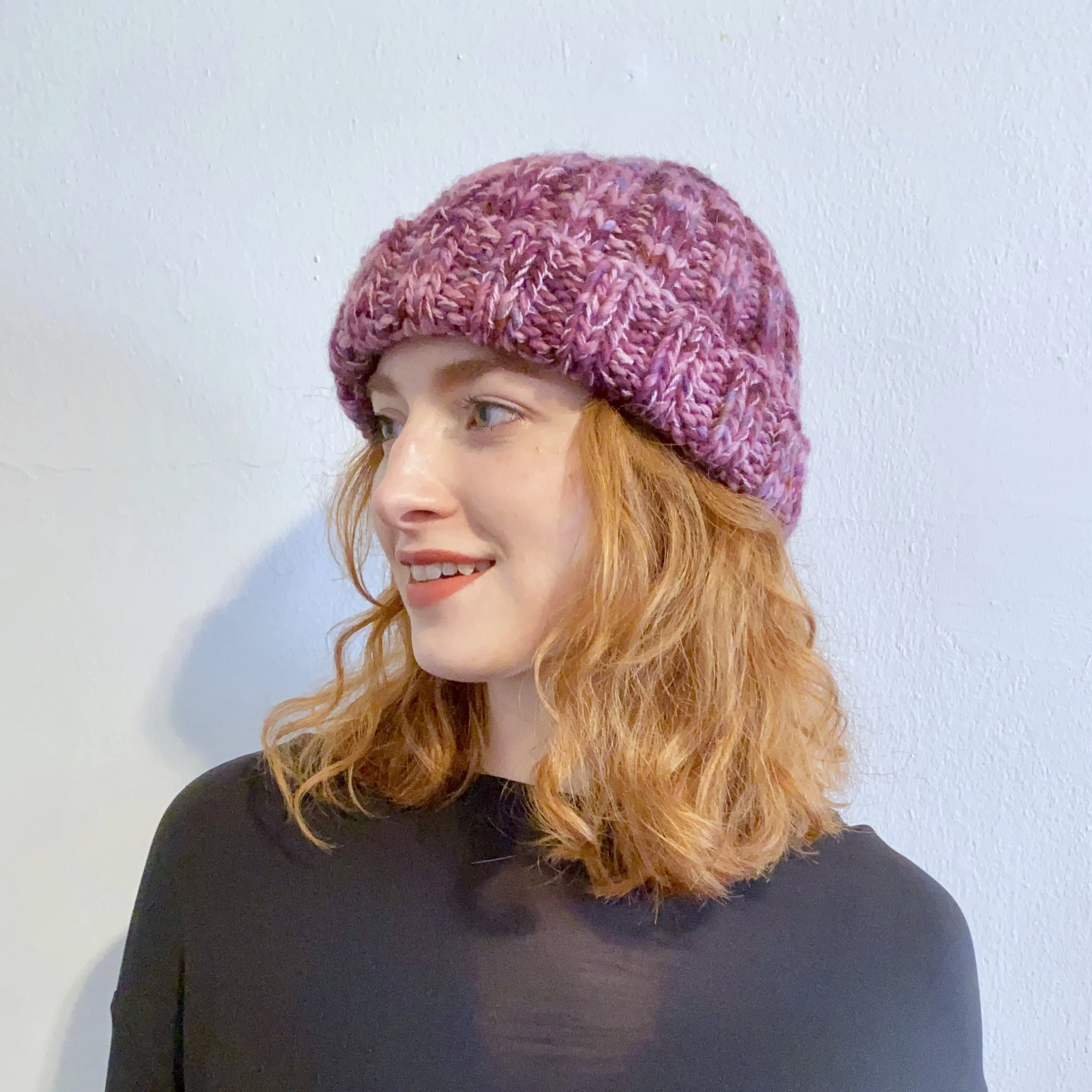 Plum Ribbed Hat
